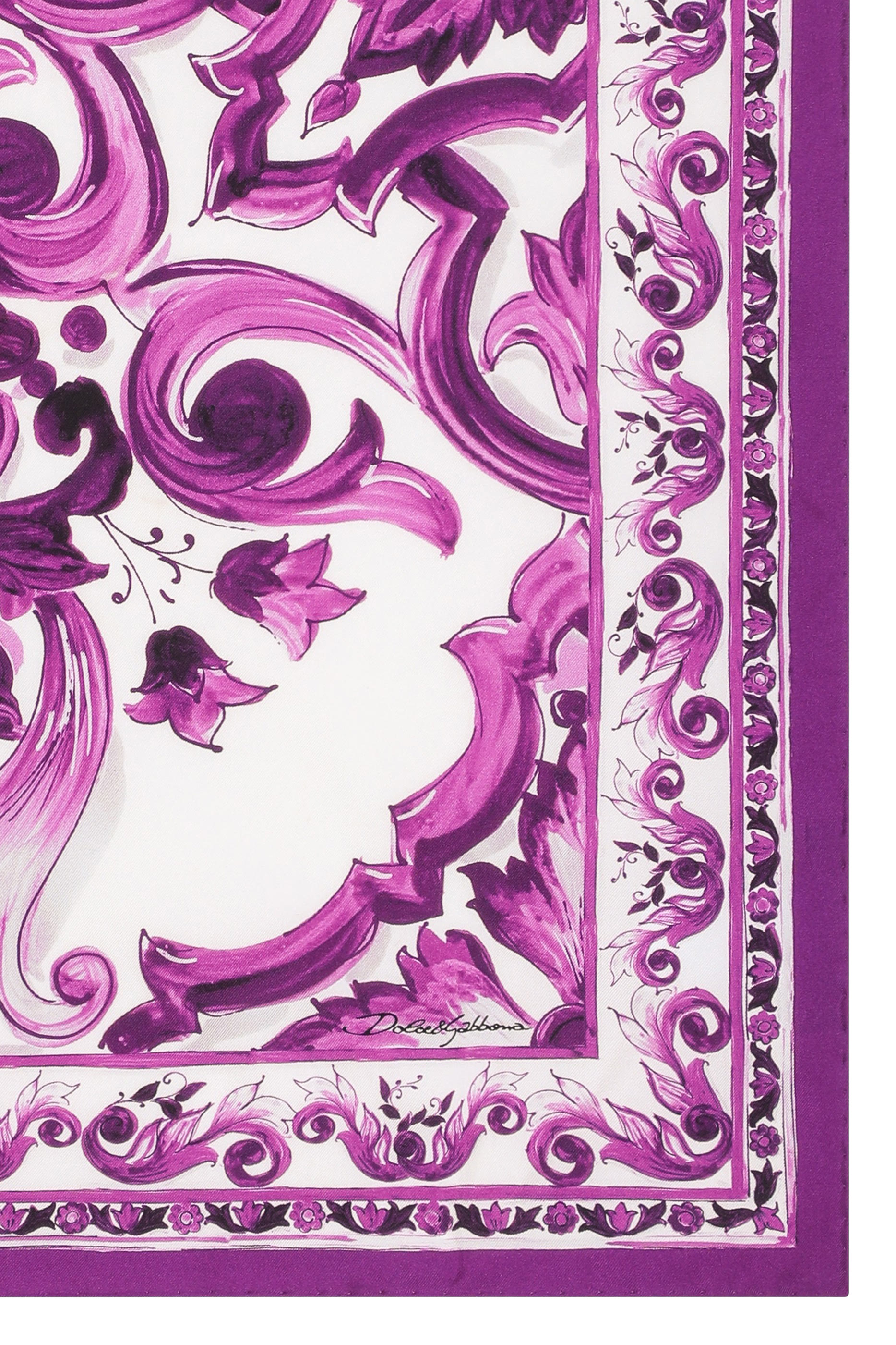 Majolica-Print Silk Scarf