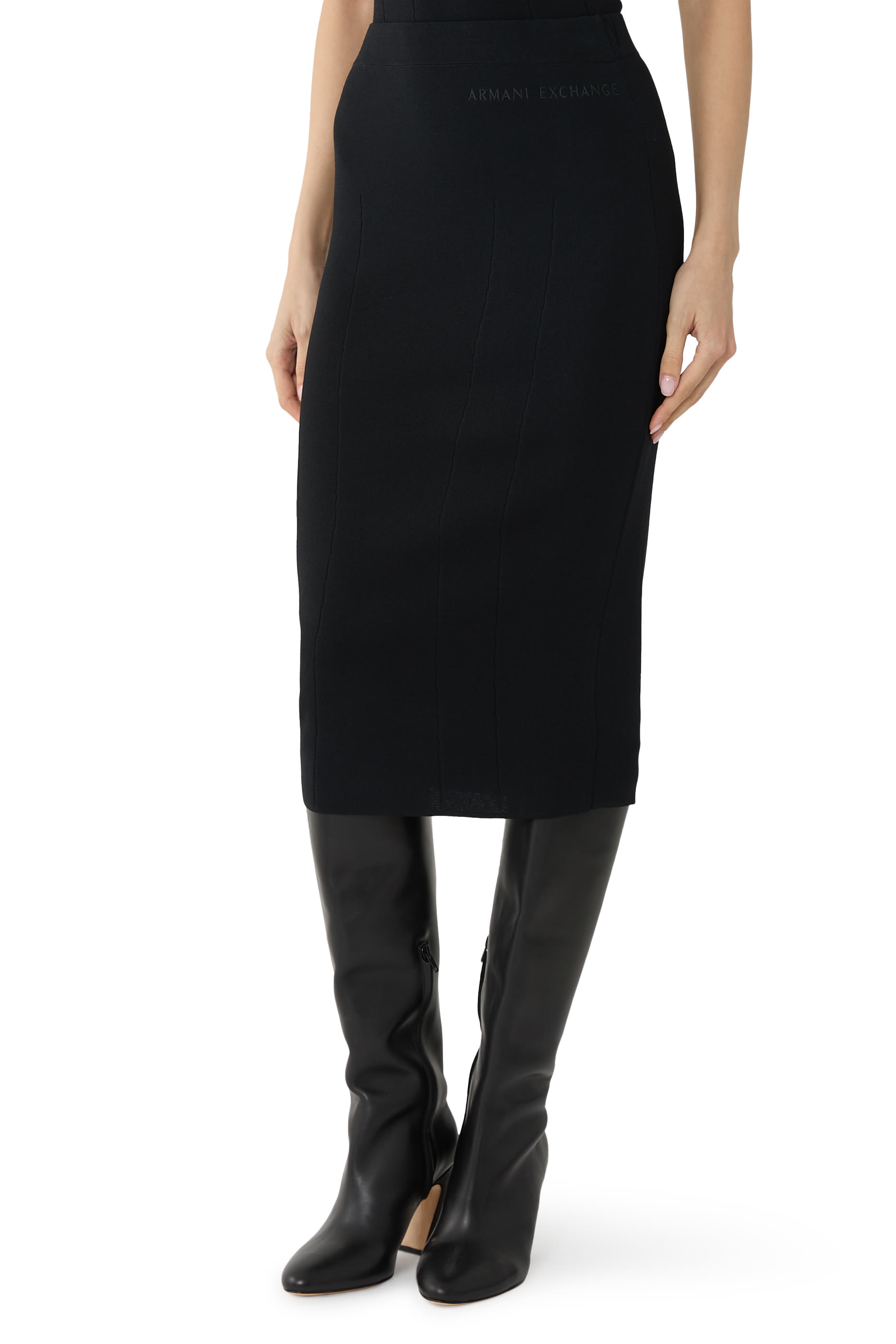 Rib Knit Midi Skirt
