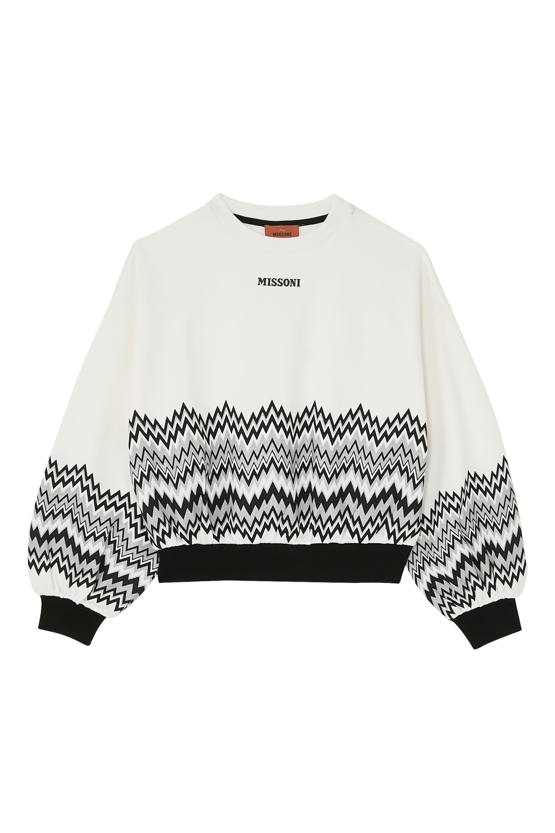 Kids Zigzag & Logo Print Sweatshirt