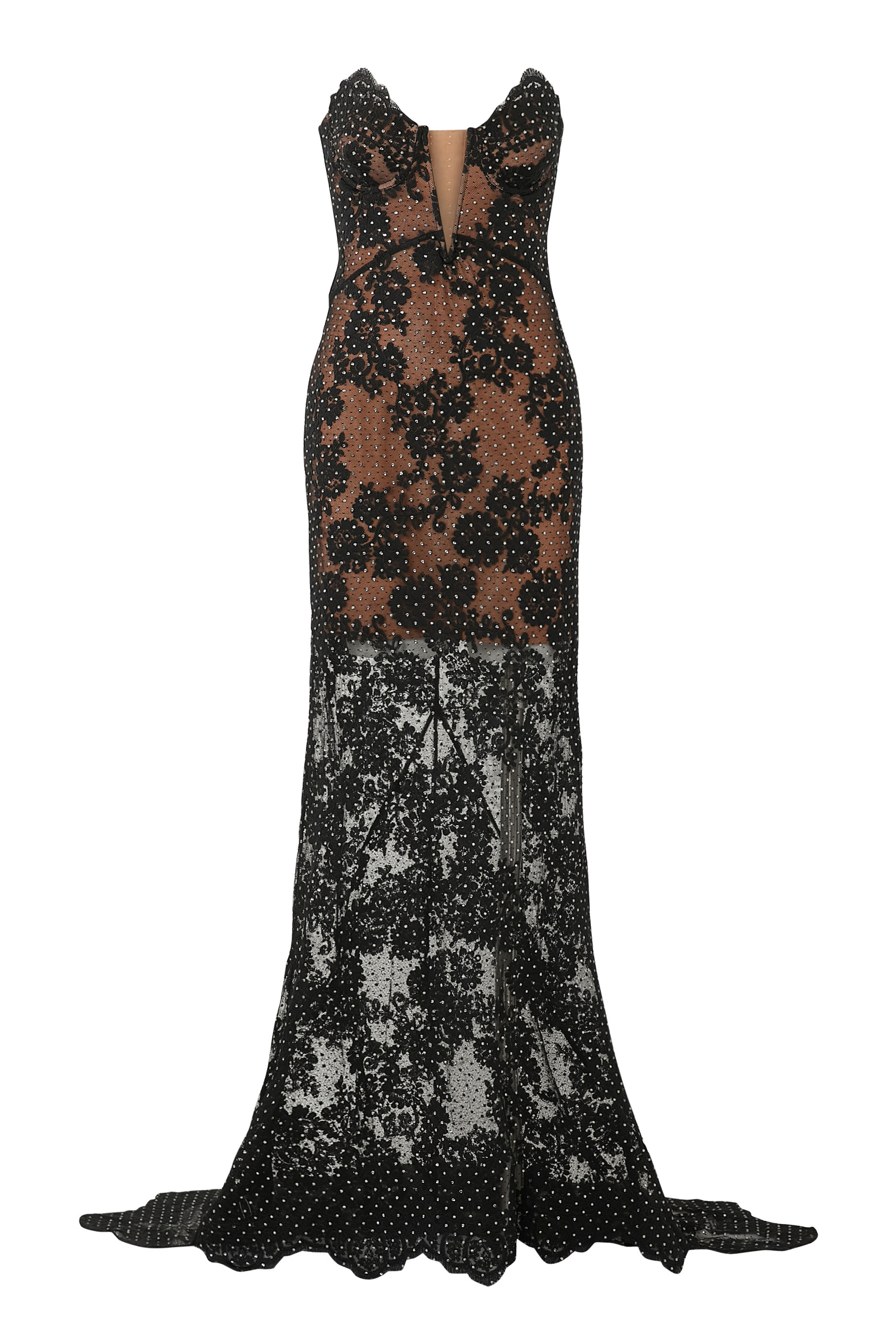 Rhinestone Lace Maxi Dress