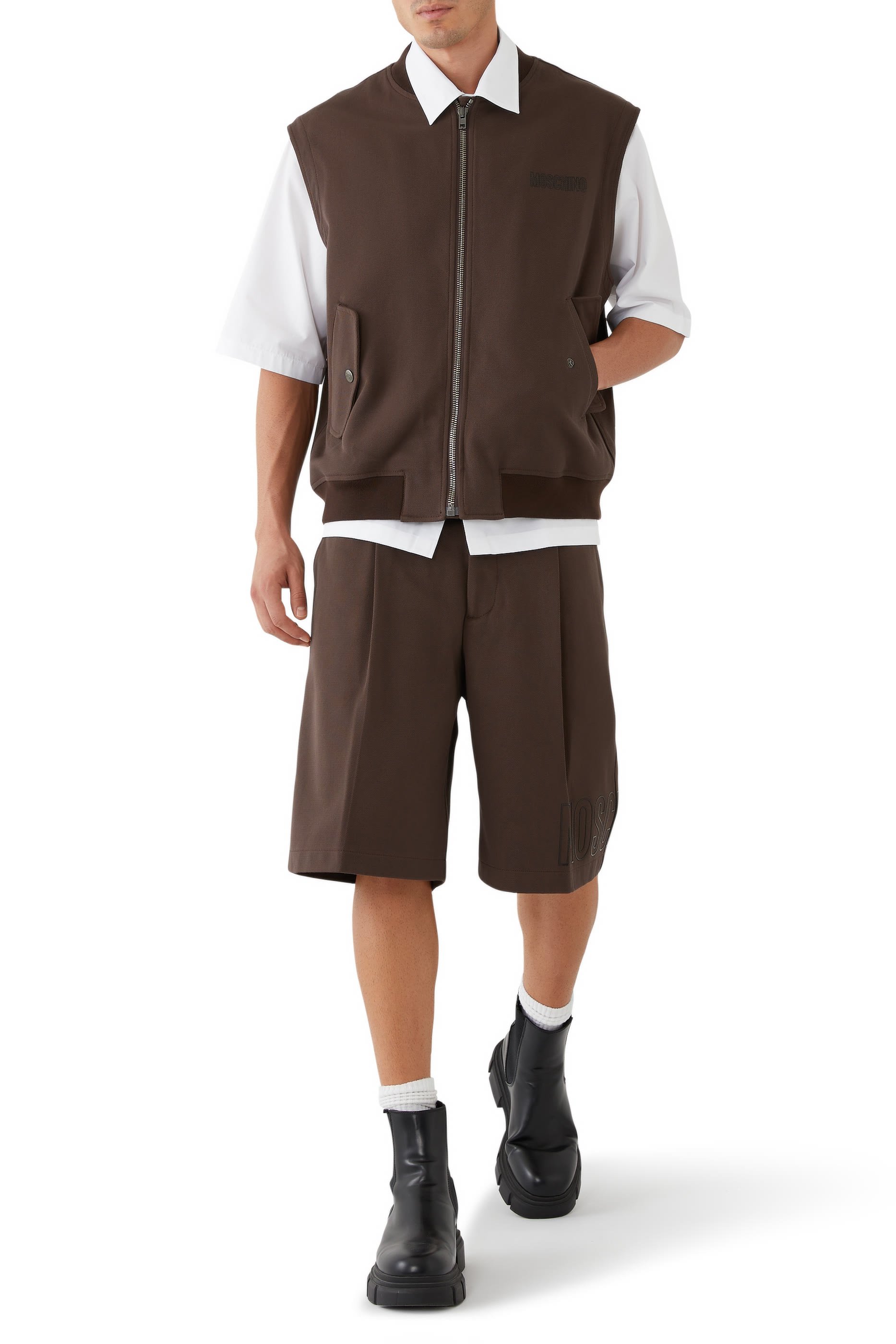 Outline Cotton Wool Zip Vest