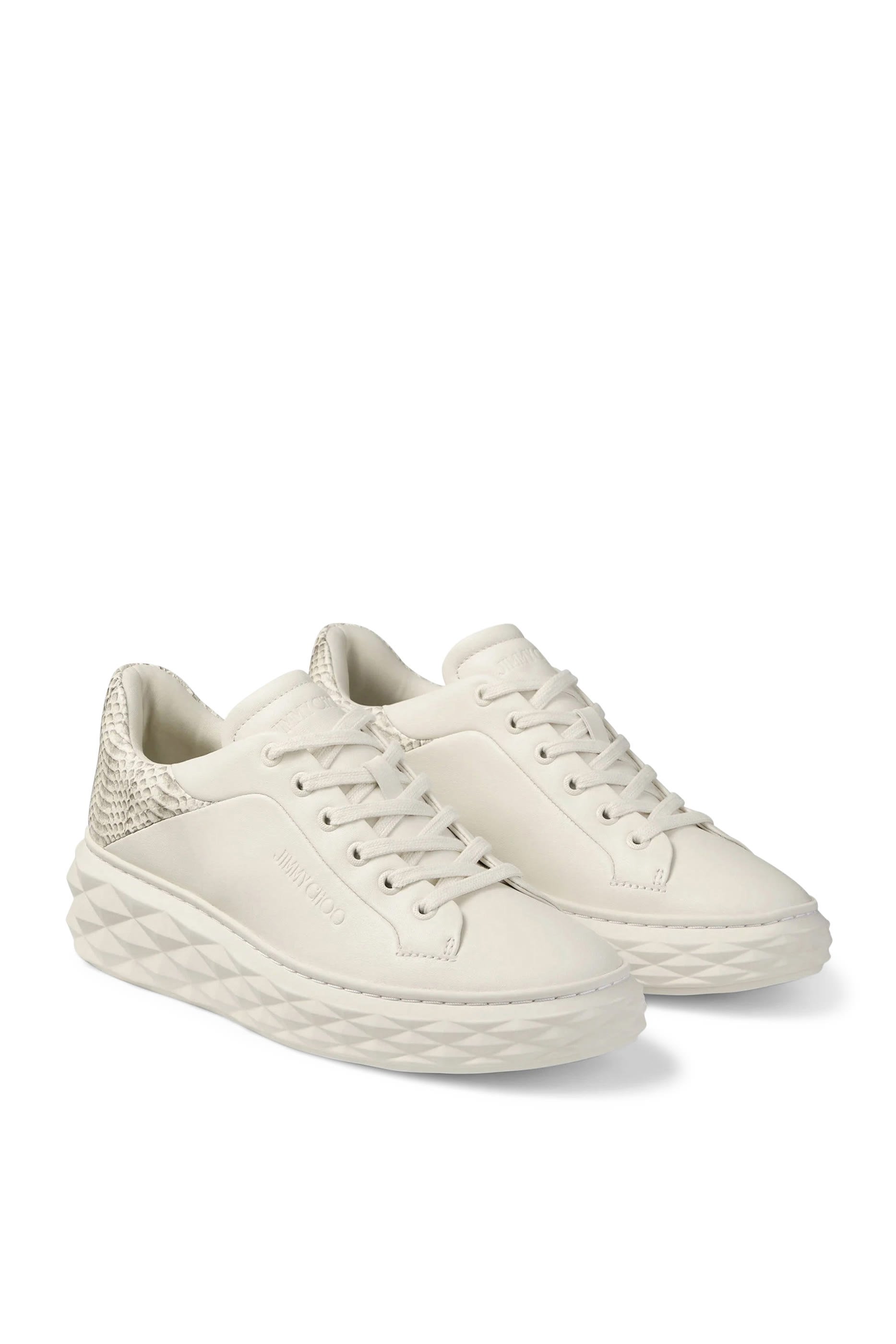  Diamond Maxi F II Latte Nappa Leather Pearl Trainers