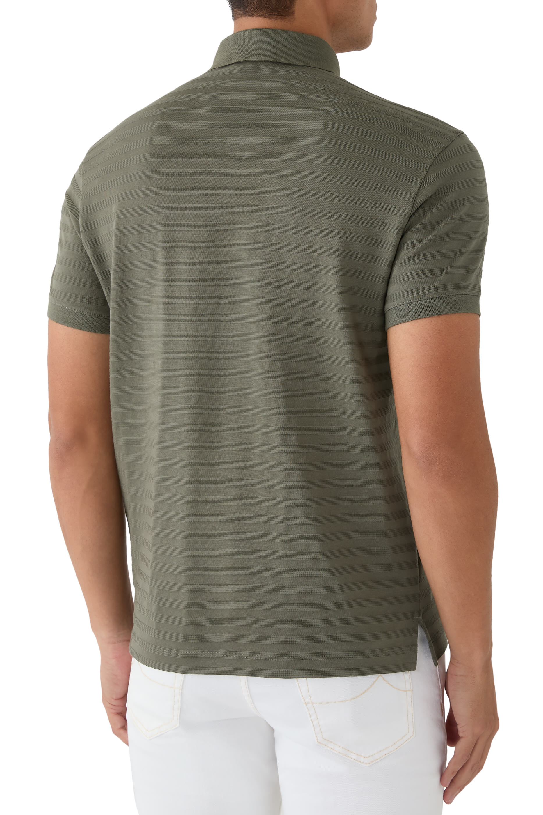 Horizontal Stripe Effect Polo Shirt