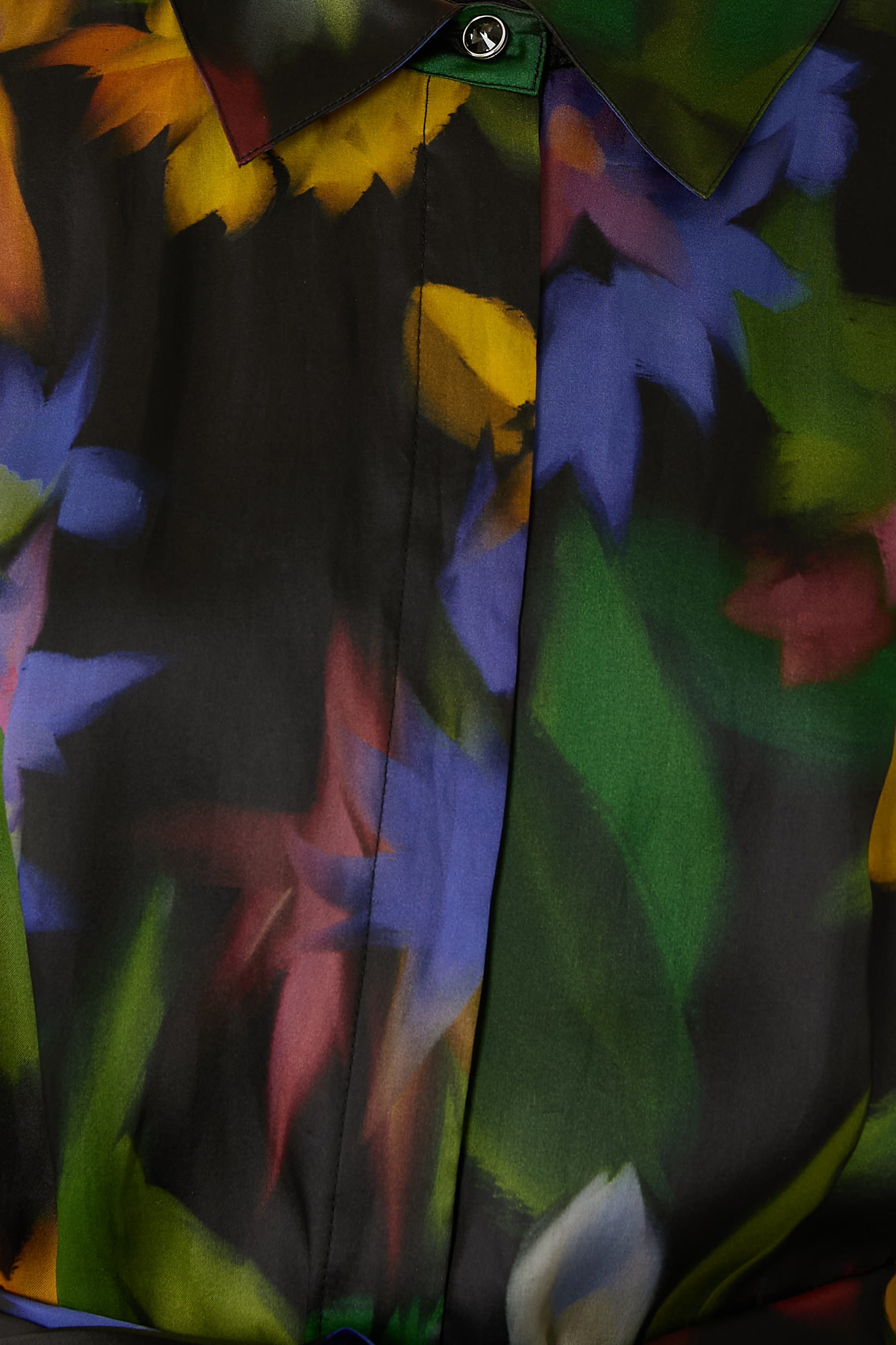 Floral Print Organza Shirt Gown