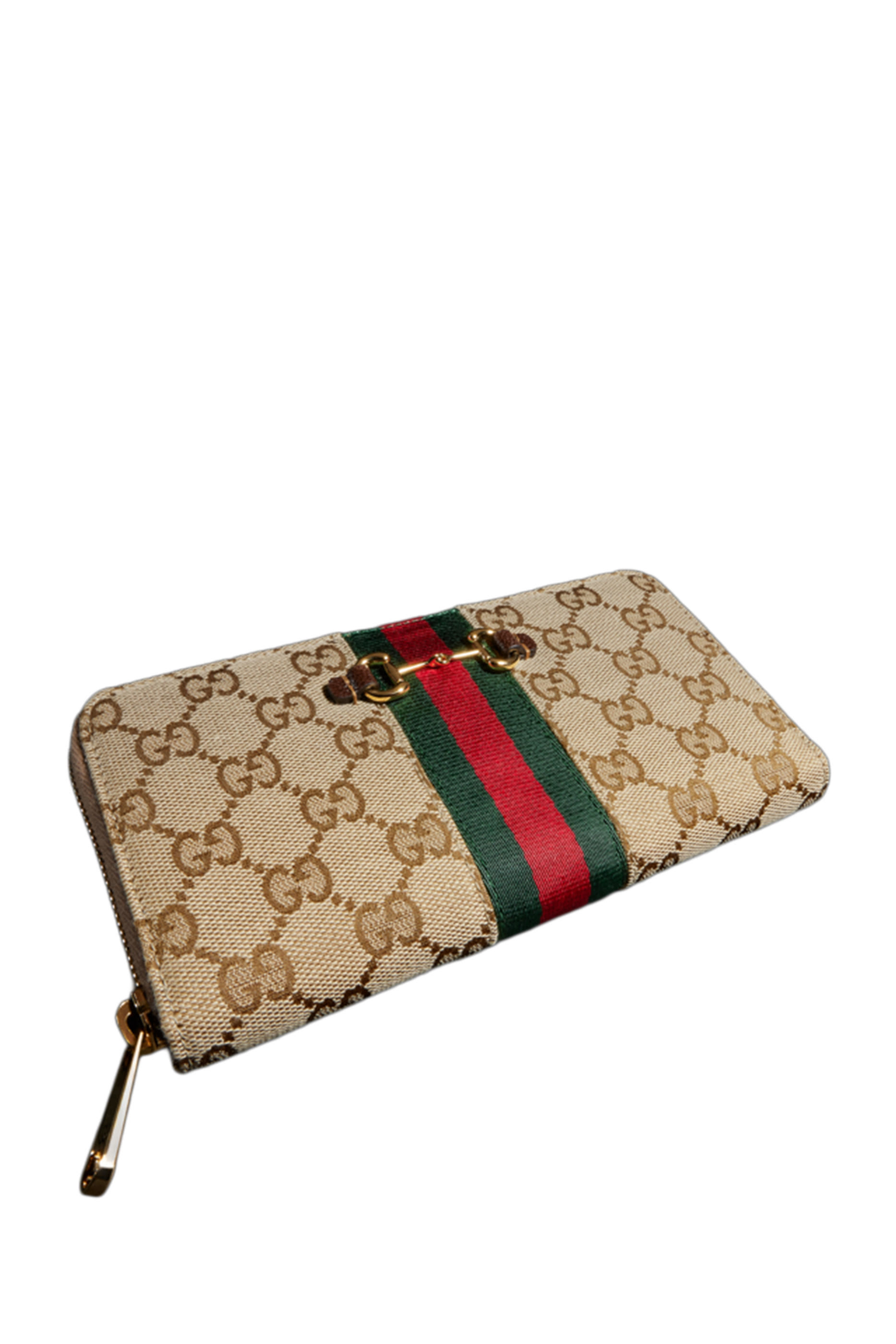 Horsebit Web Zip Around Wallet 