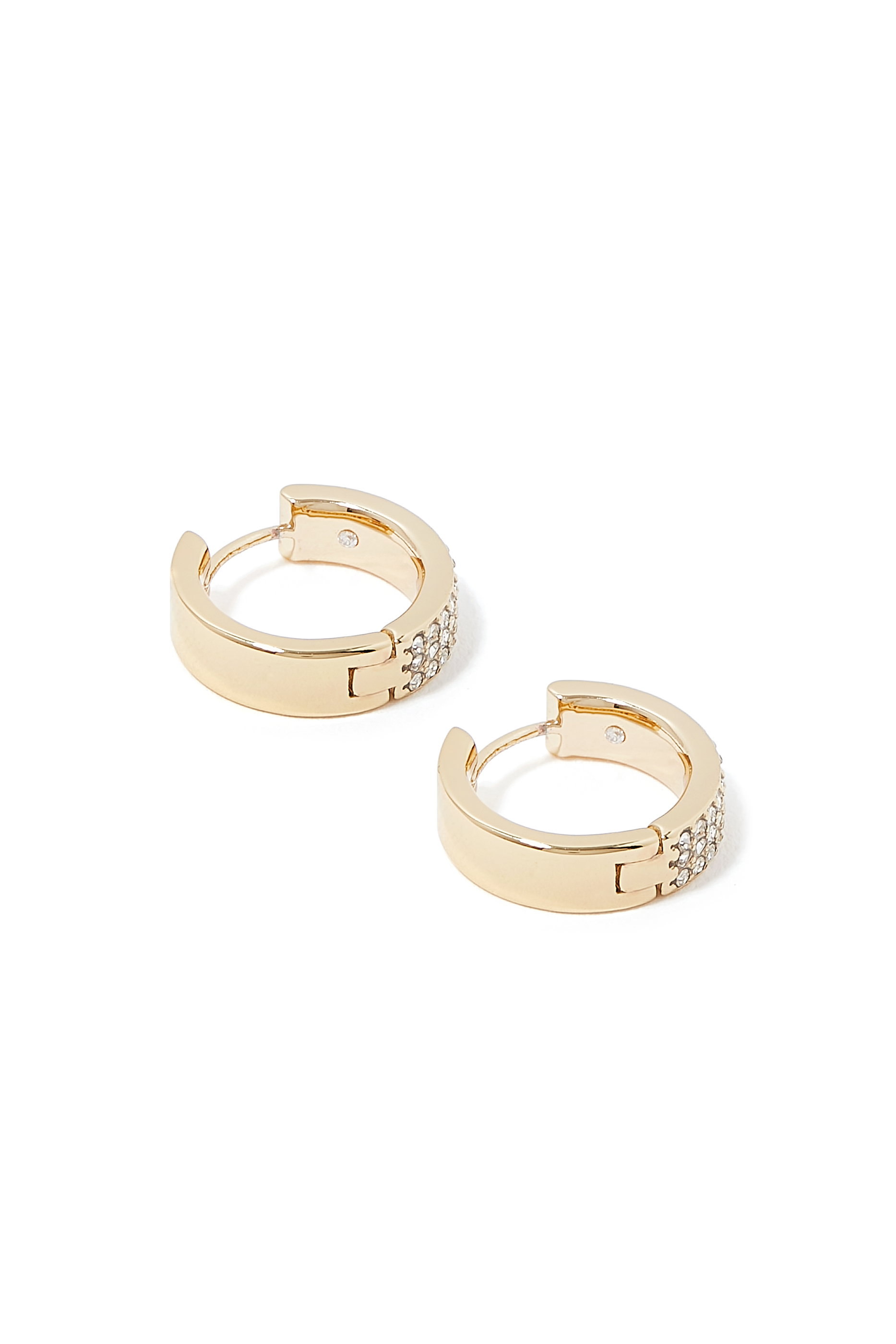 Pav&eacute; Huggie Earrings
