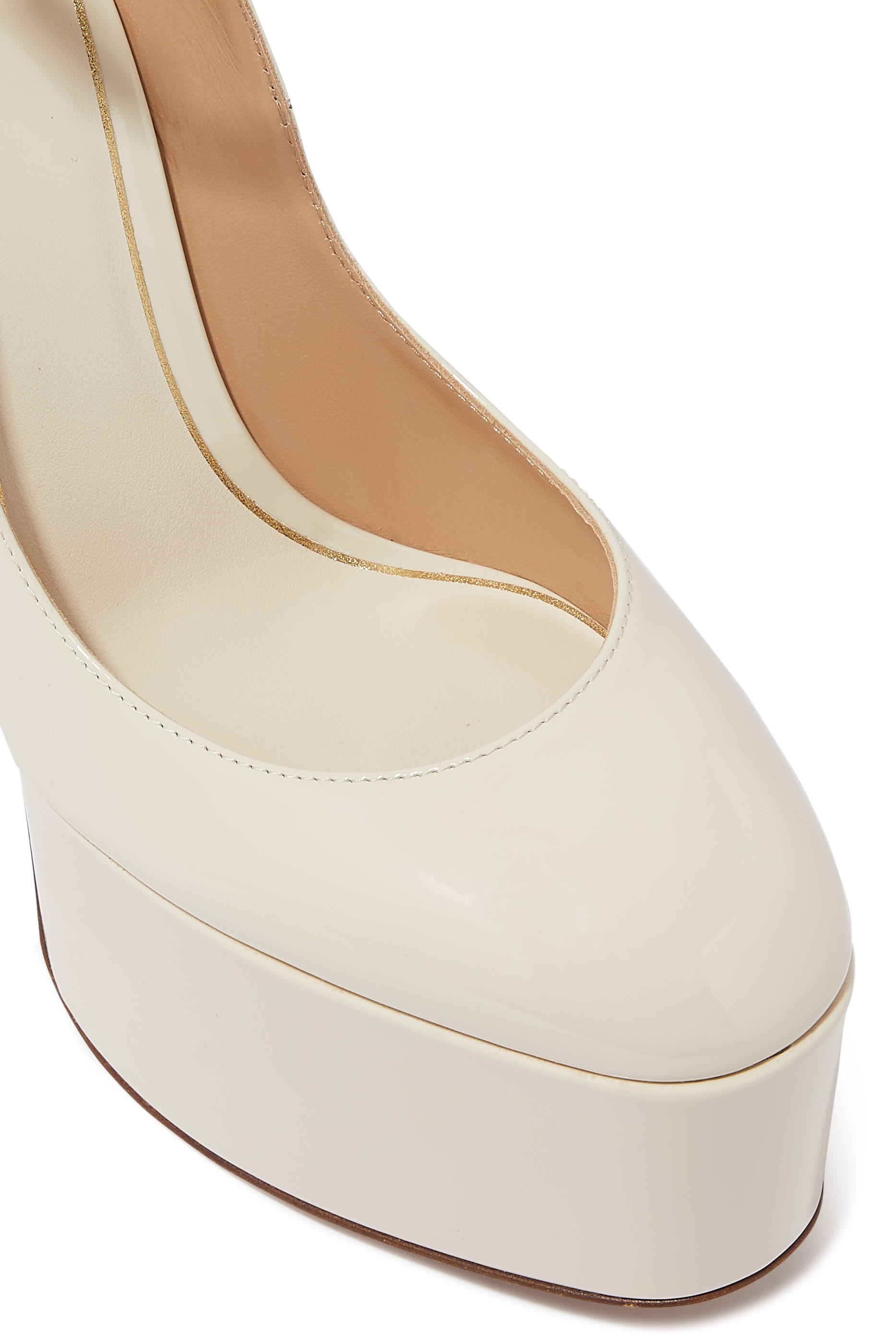  155 Tan-Go Patent Leather Platform Pumps