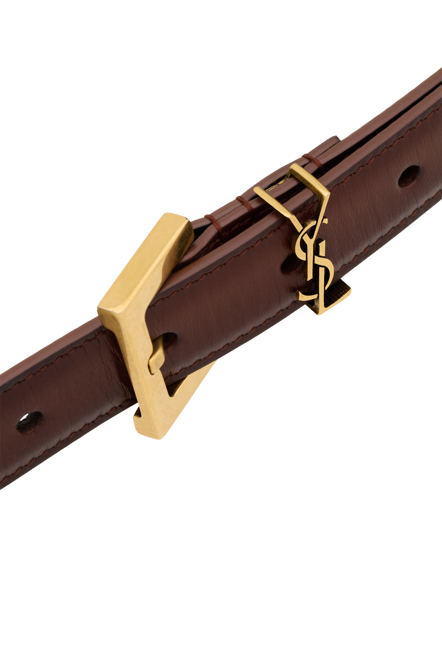 Cassandre Thin Belt in Aged Effect Leather 