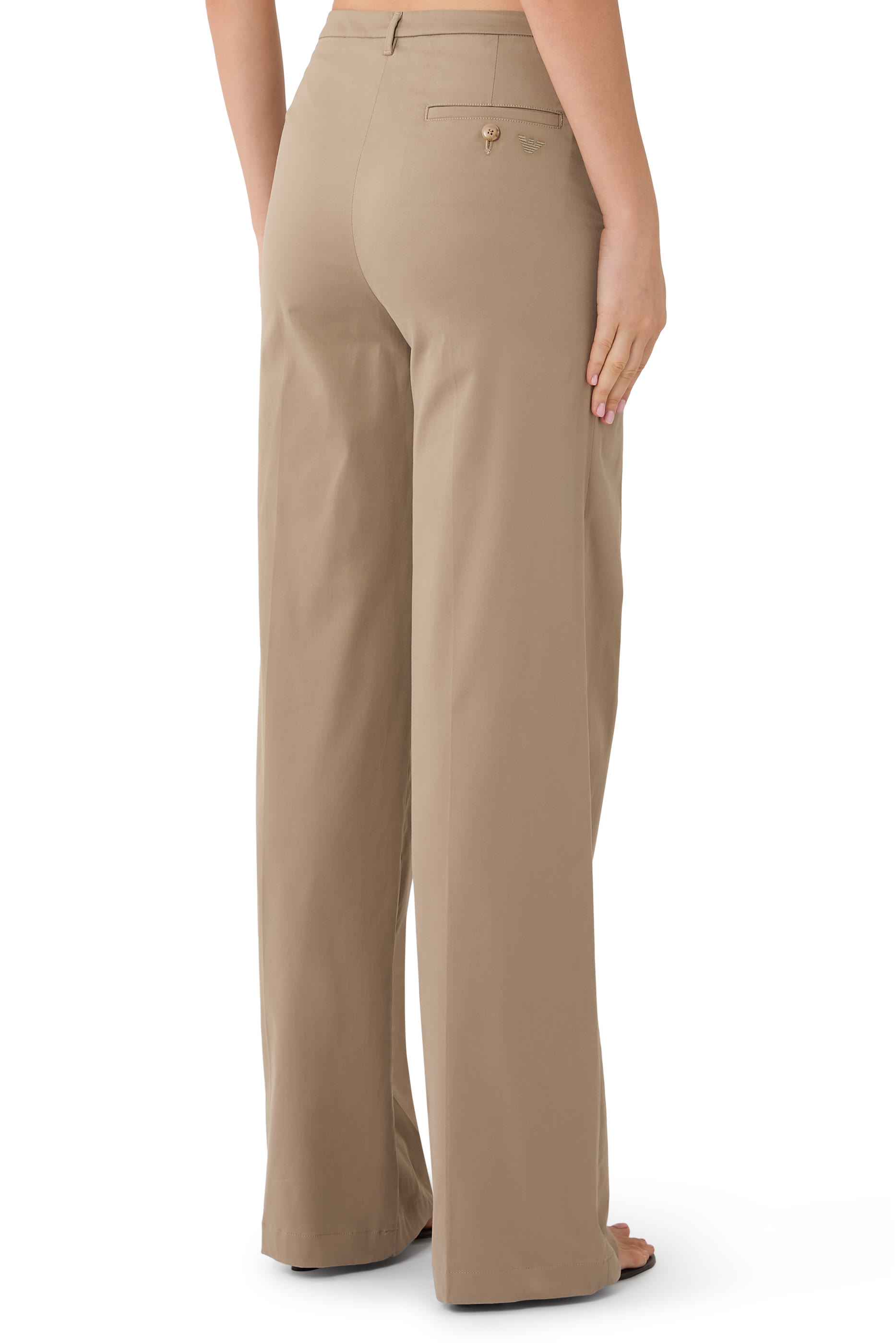Flat-Front Palazzo Trousers