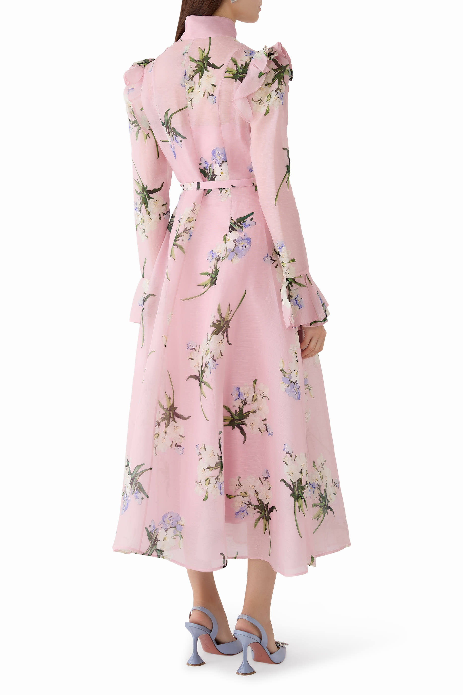 Katrina Butterfly Sleeves Midi Dress