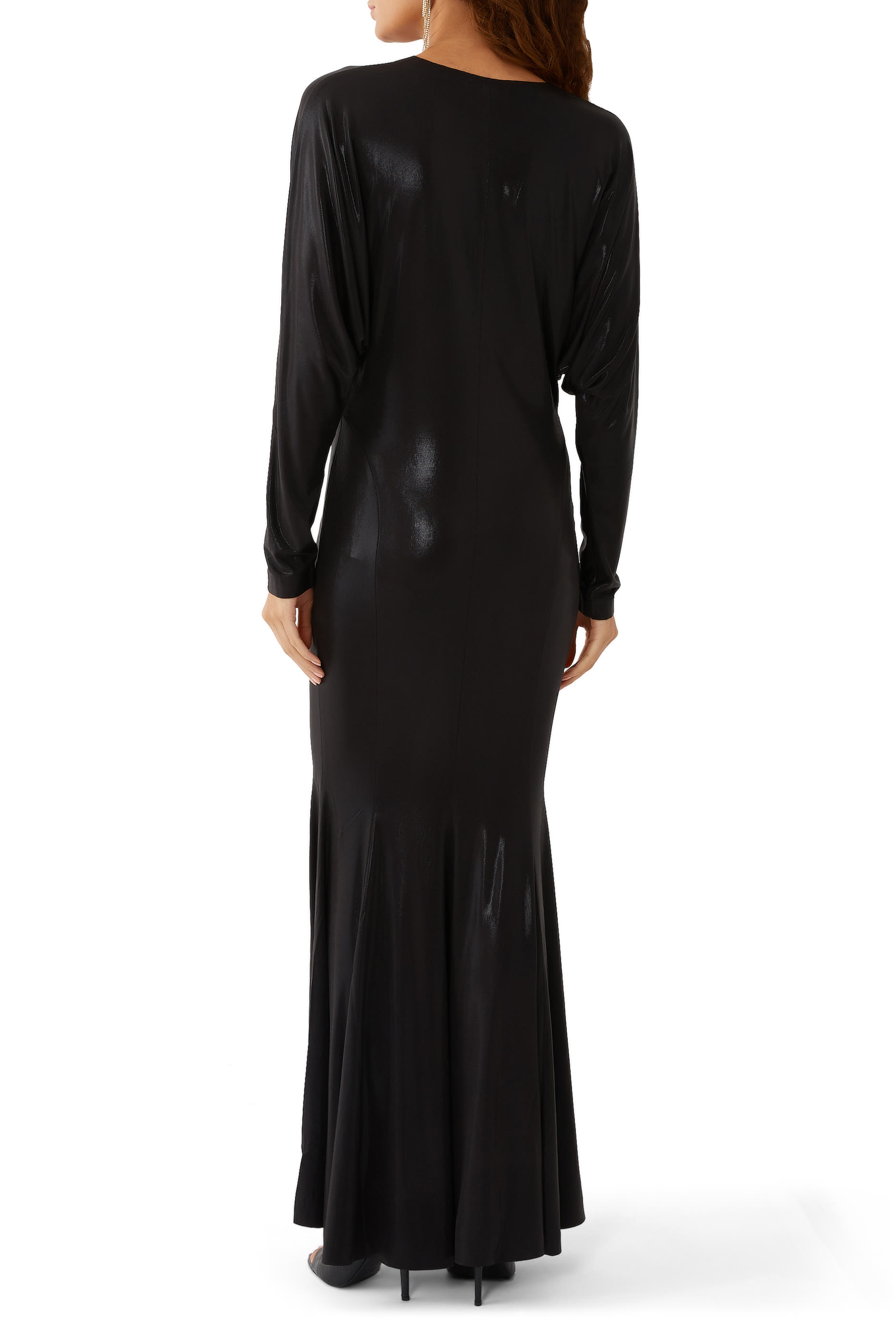 Dolman V Neck Fishtail Gown