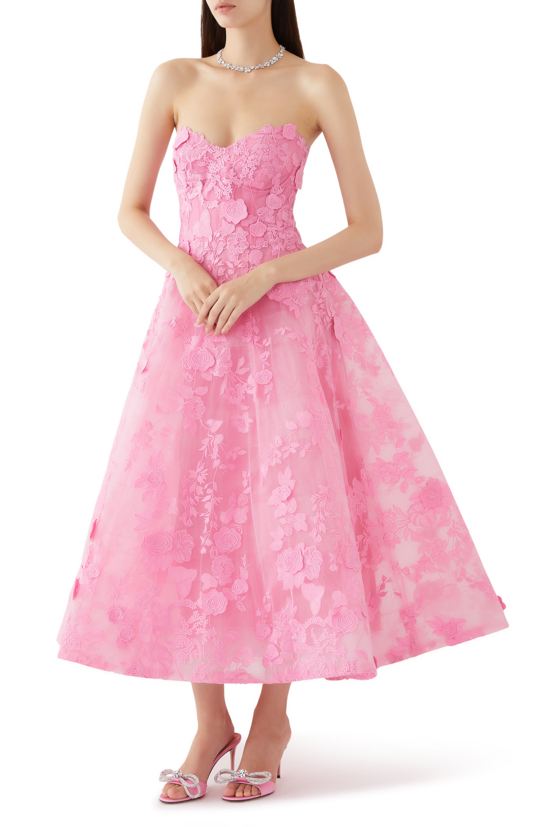 Strapless Tea Length Dress