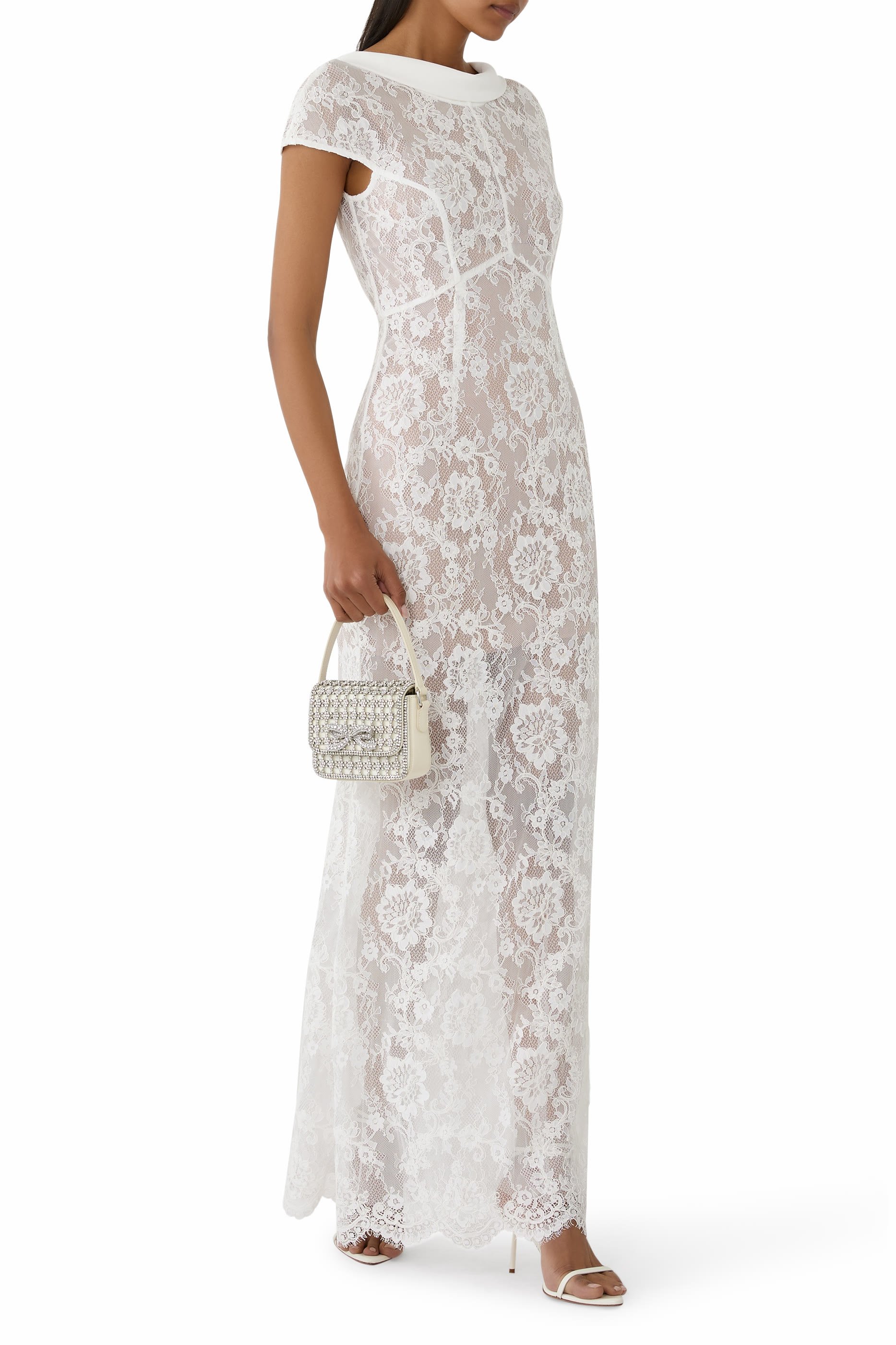 Lace Scoop Back Maxi Dress