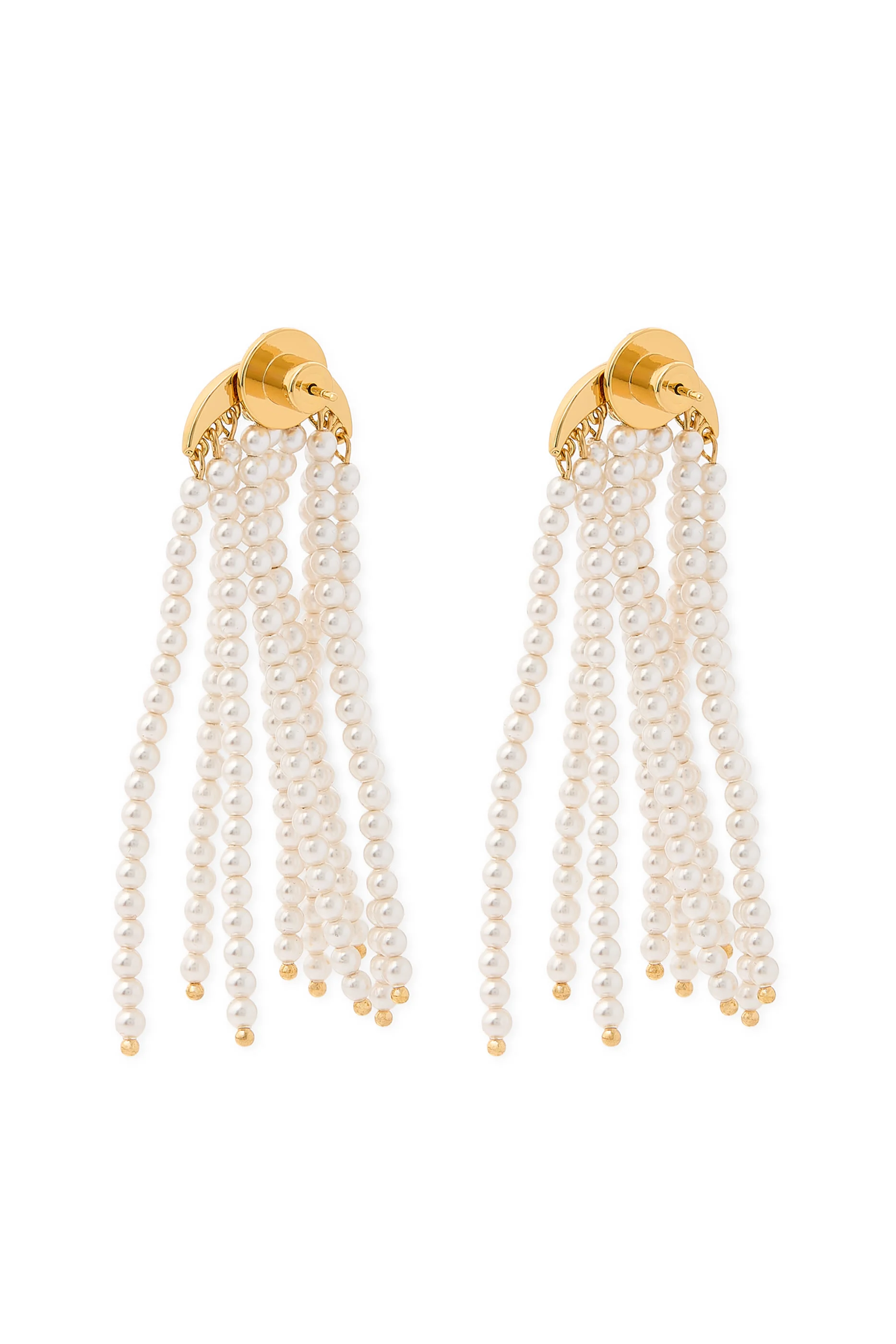 Pearl Earrings, 24K Gold-Plated Brass