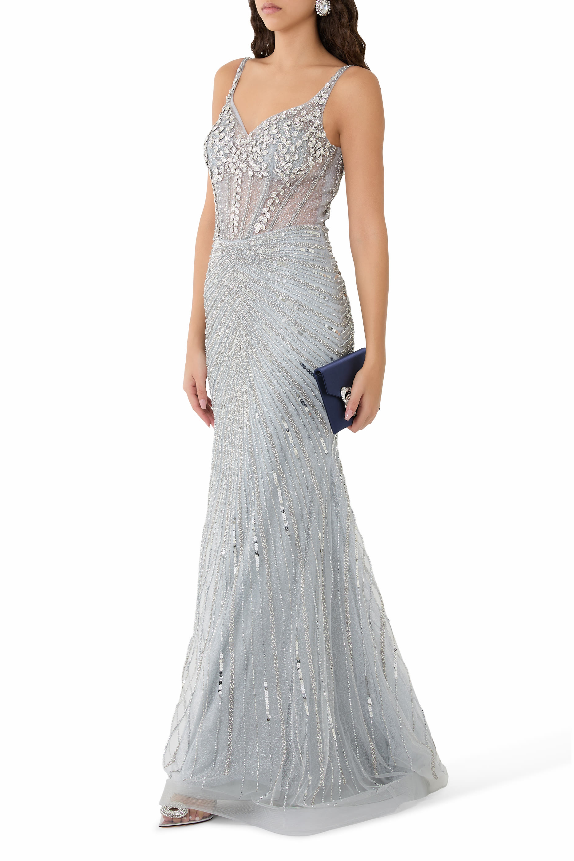 Beaded Sleeveless Gown