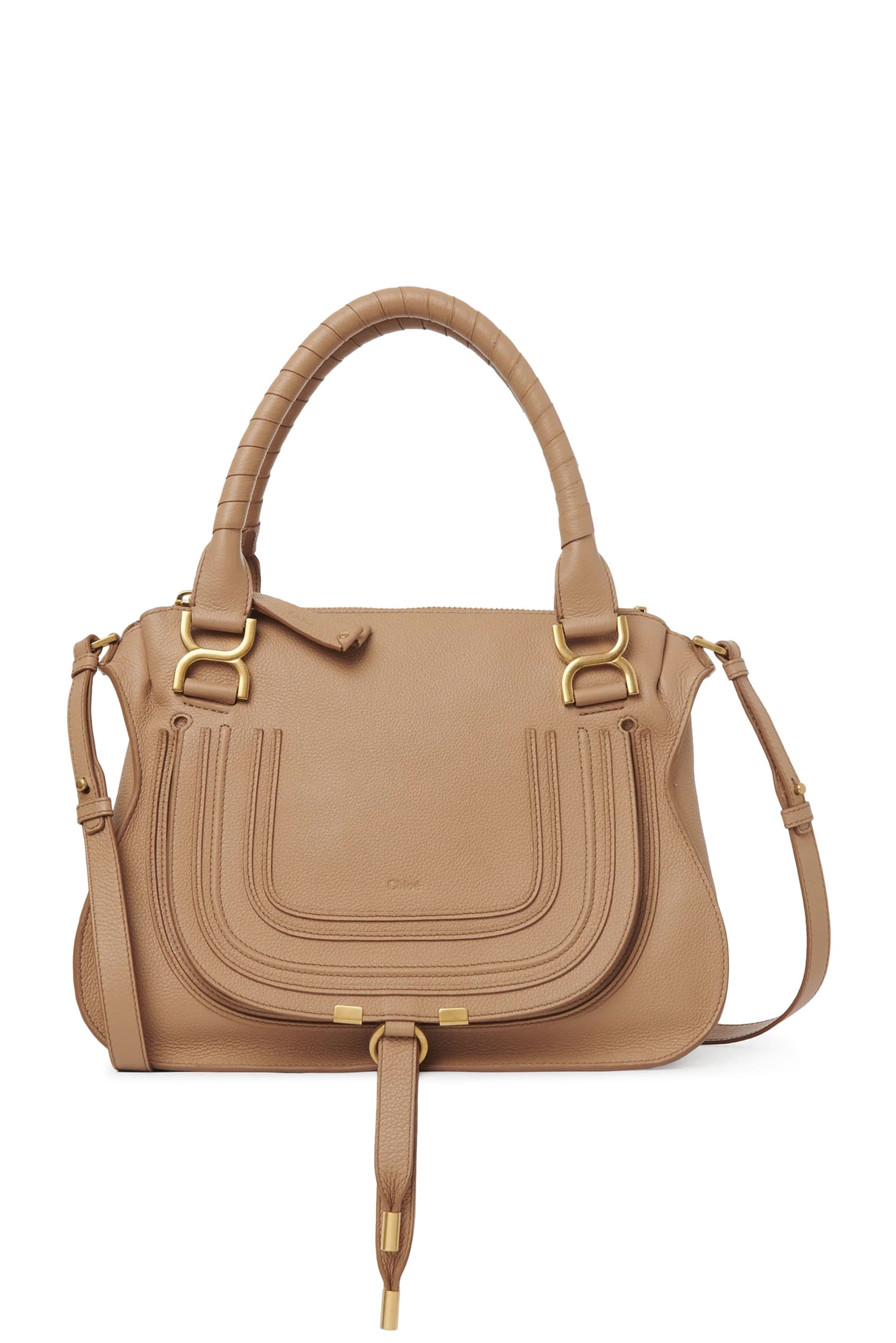 Grained Leather Small Marcie Bag