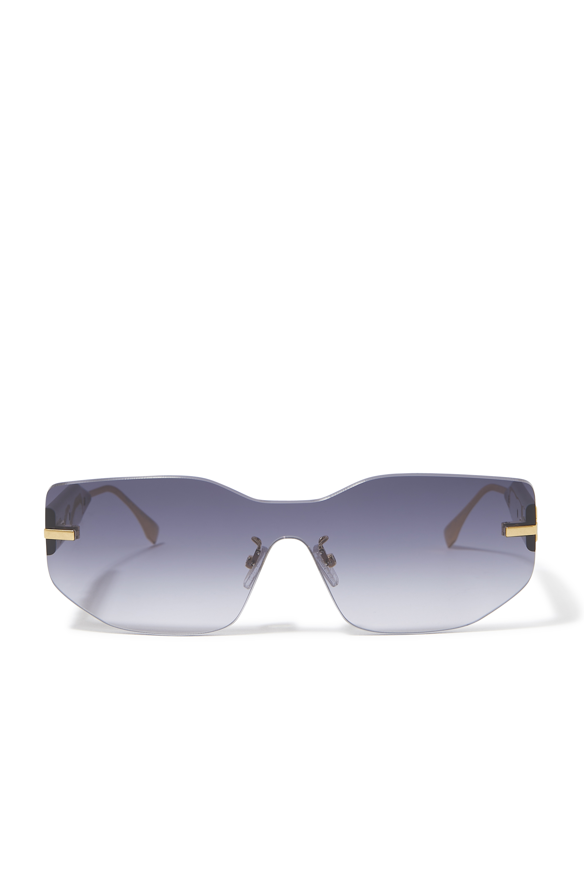 FENDI, Fendigraphy Logo Acetate Rectangular Frame Sunglasses, BLUE, Women