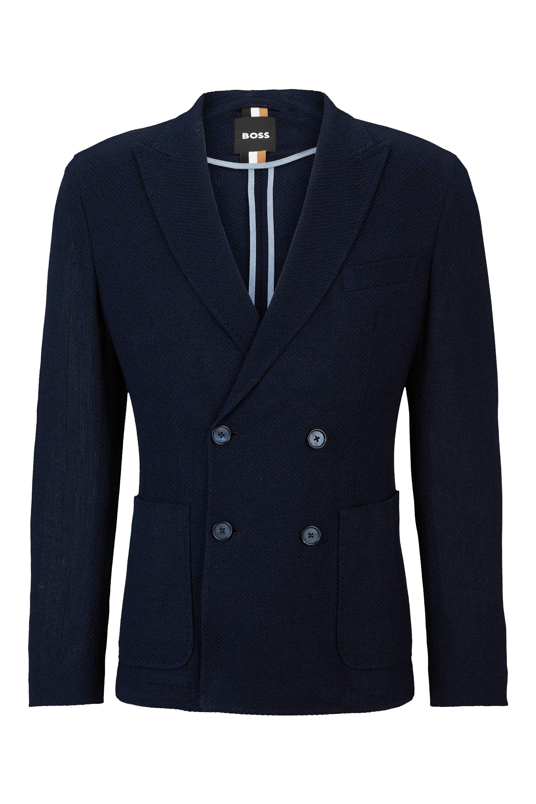 Slim Fit Jacket in Micro Patterned Cotton