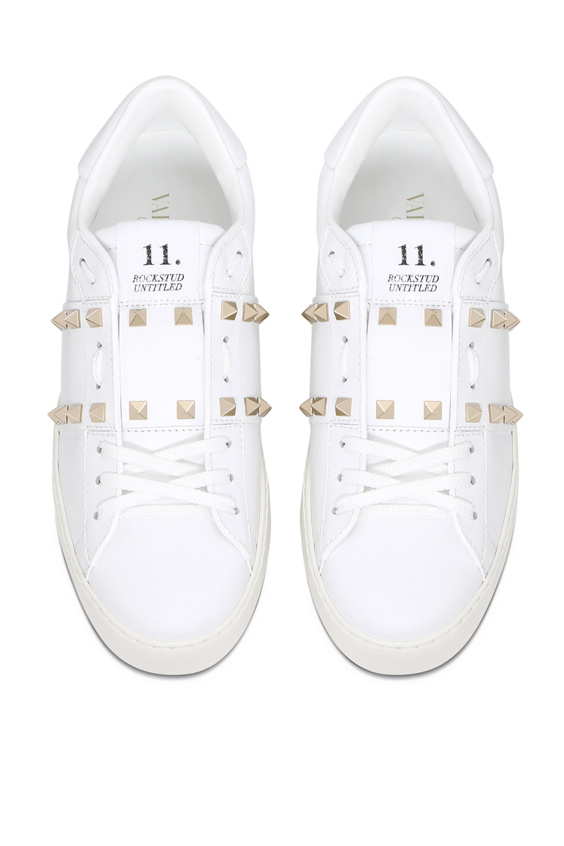  Open Rockstud Leather Sneakers