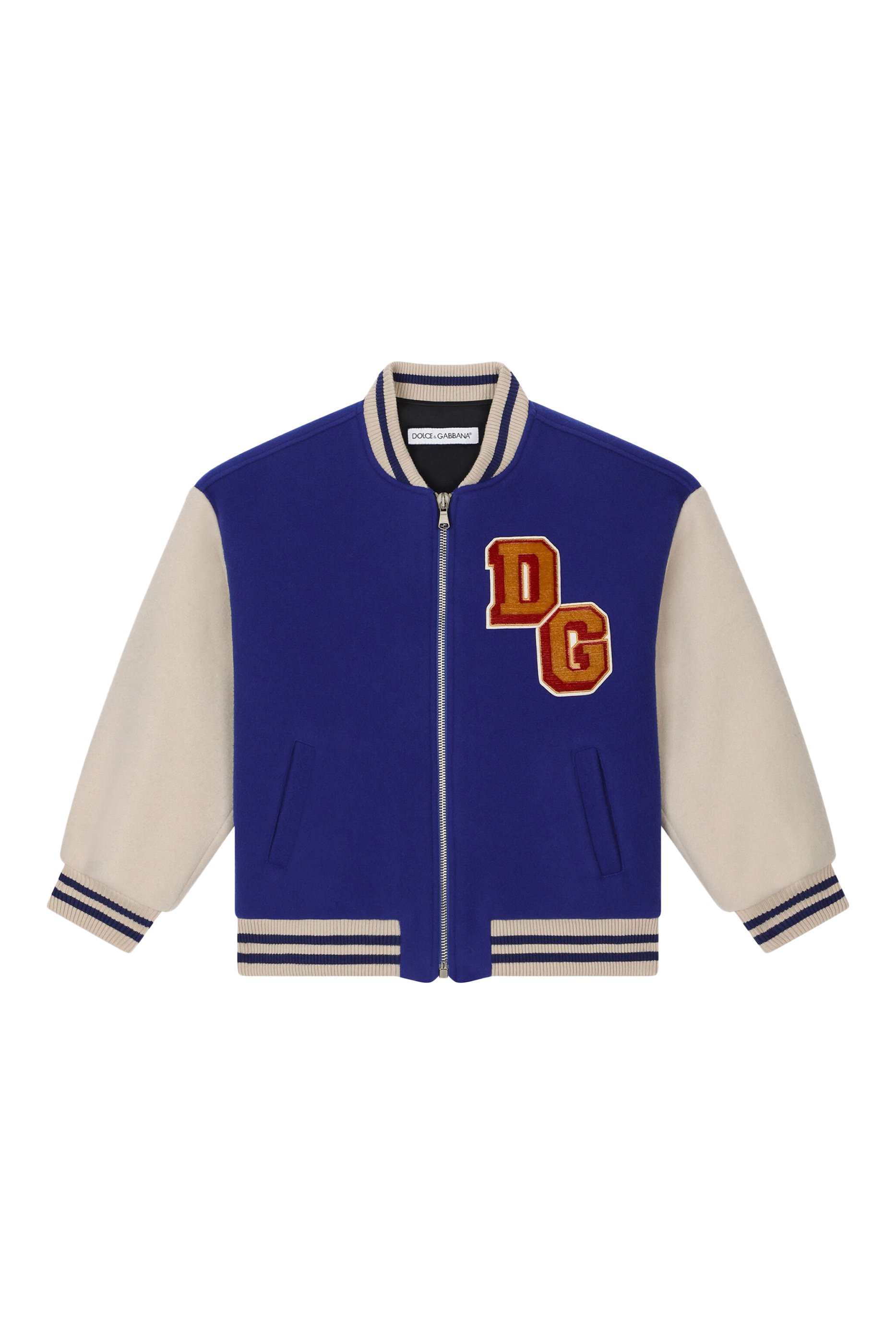 Kids Baize DG Logo Patch Bomber Jacket