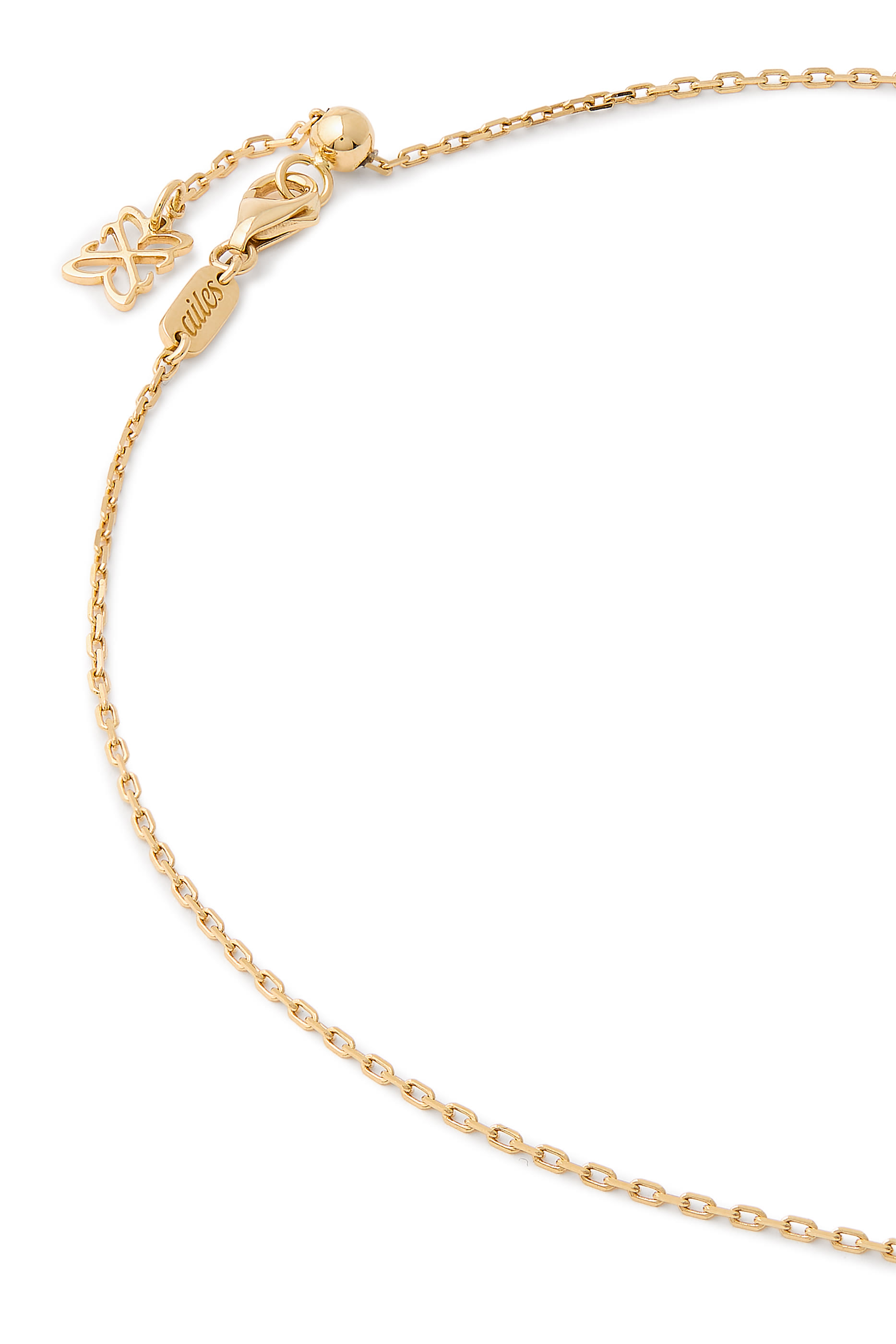 Letter &lsquo;A&rsquo; Mini Necklace, 18k Yellow Gold & Enamel, Diamonds