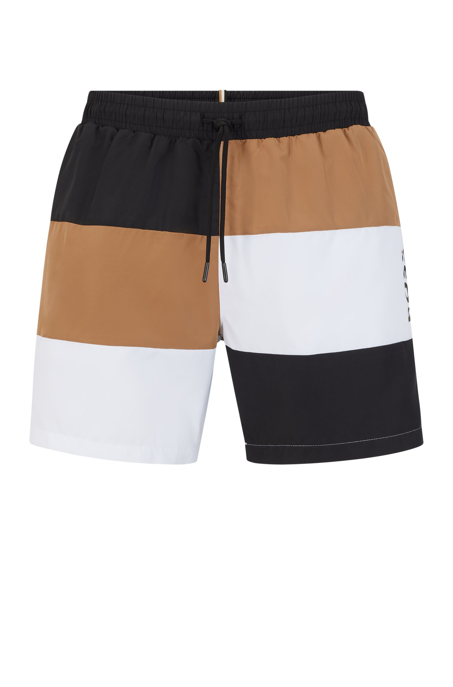 Color-Blocked Recycled Material Swim Shorts
