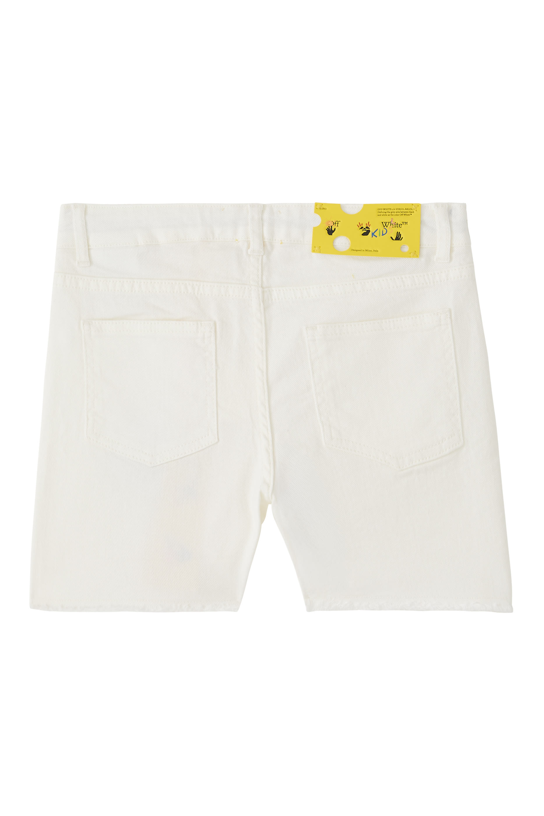 Kids Diagonal Bookish Denim Shorts