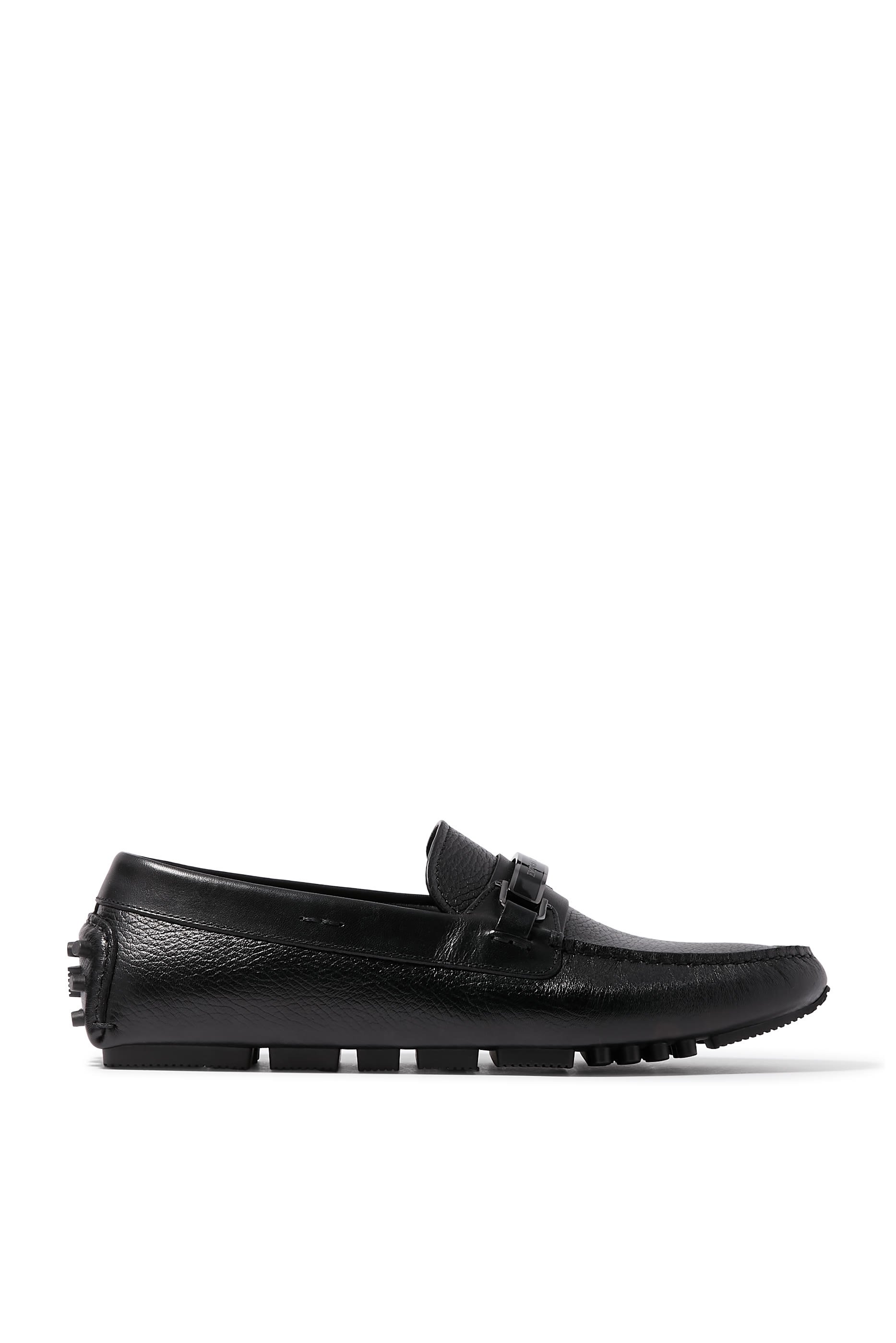 Logo Plaque Leather Loafers