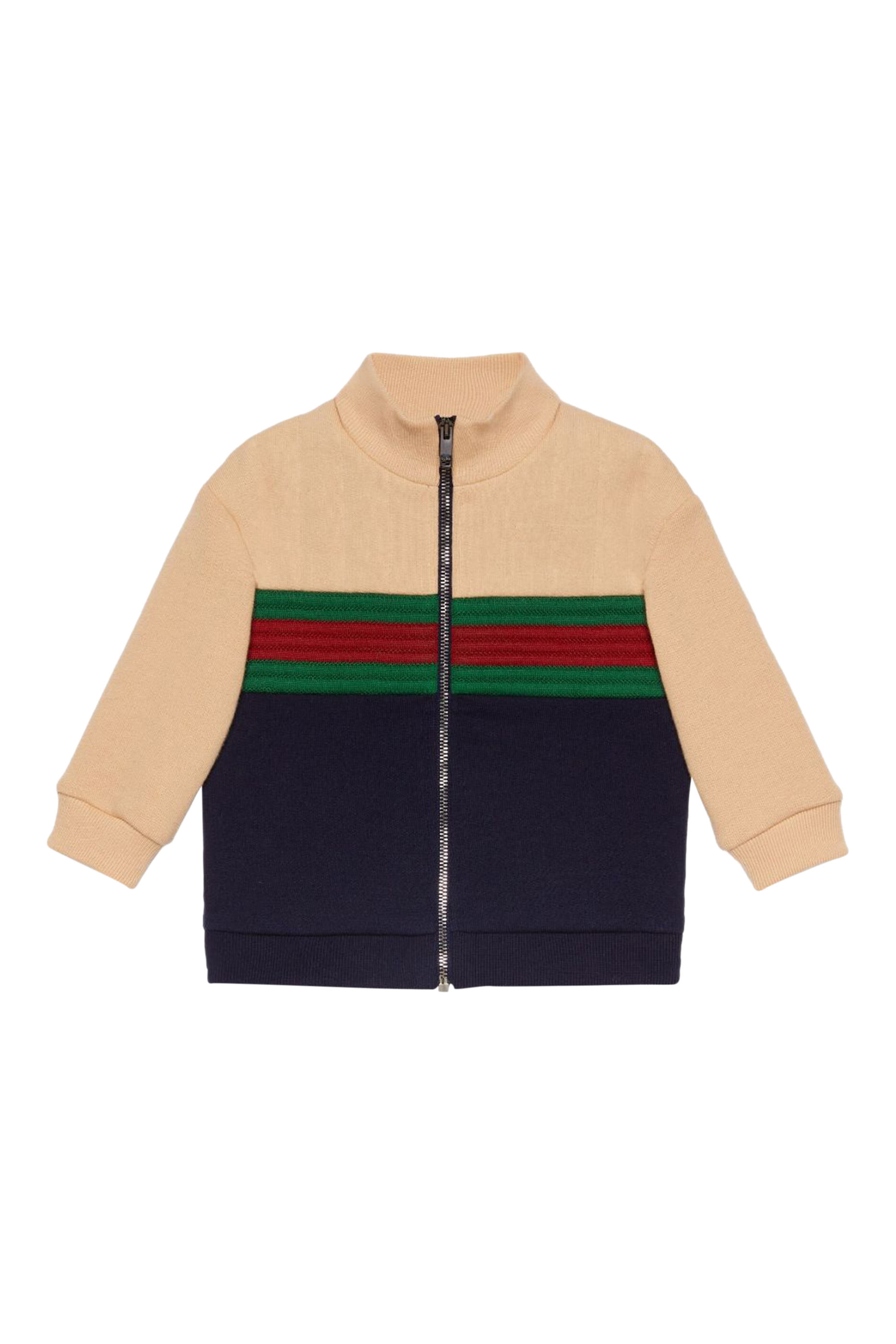 Kids Felted Cotton Jersey Zip Jacket