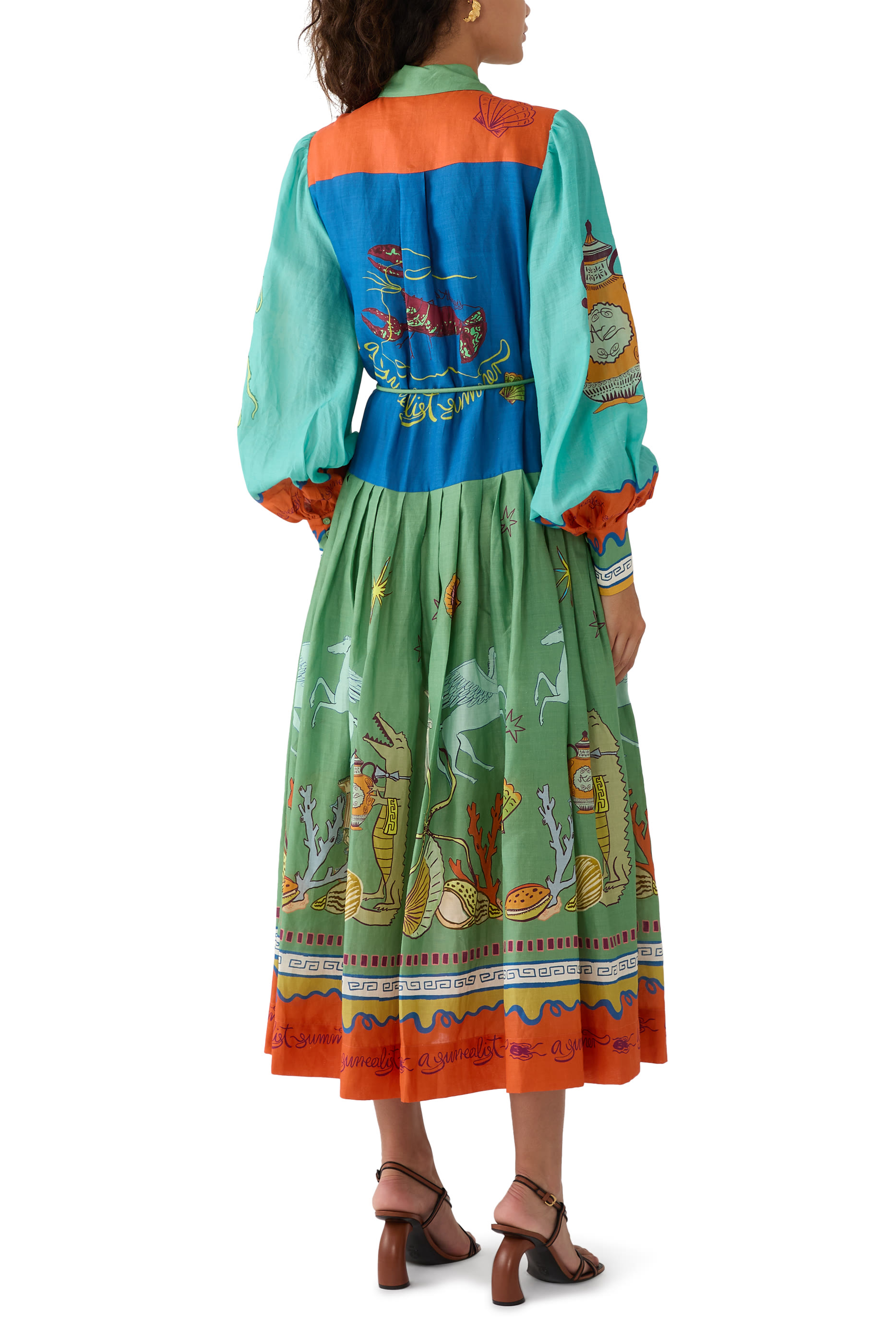 Surrealist Summer Ramie Shirtdress