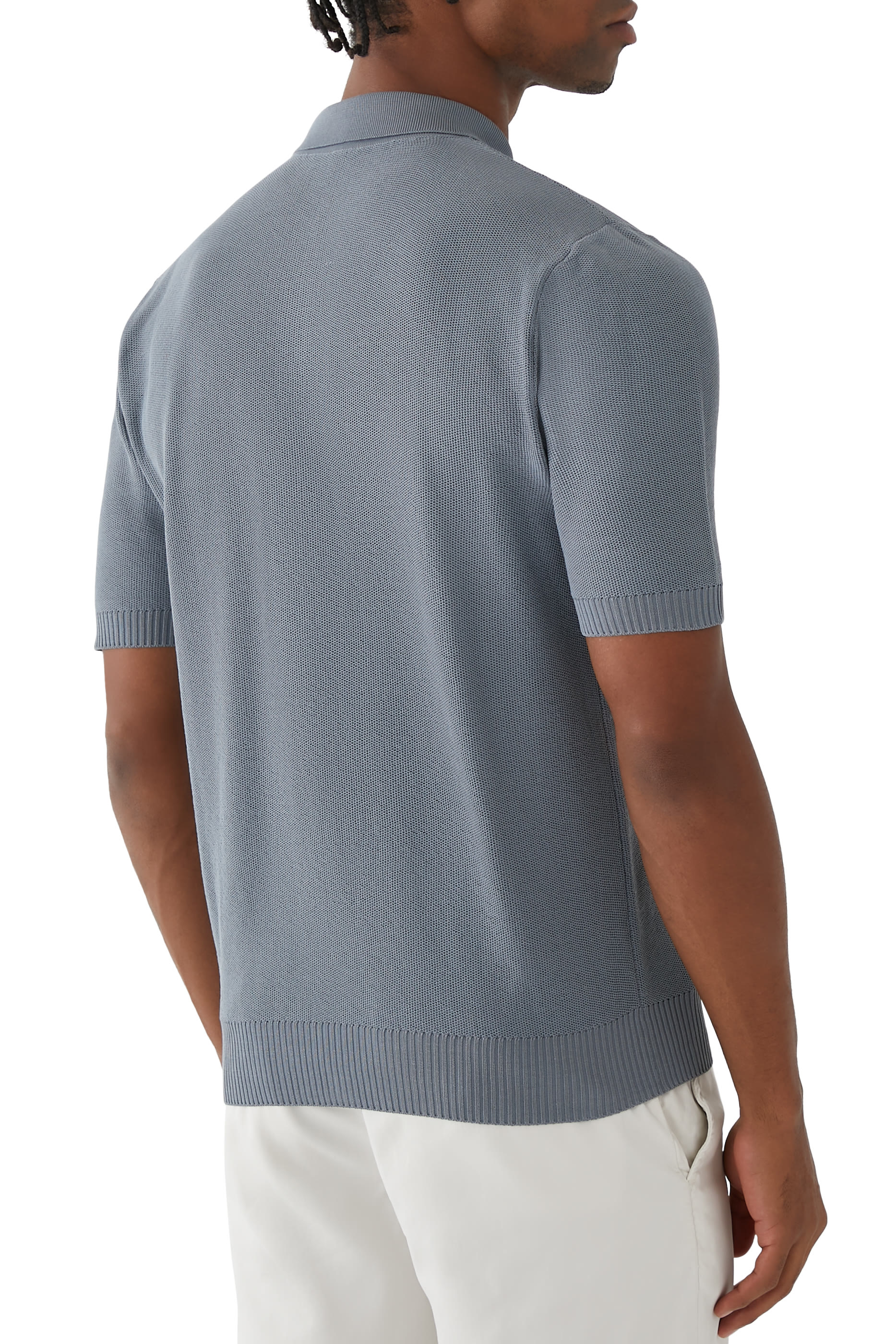 Short-Sleeve Knit Polo Shirt
