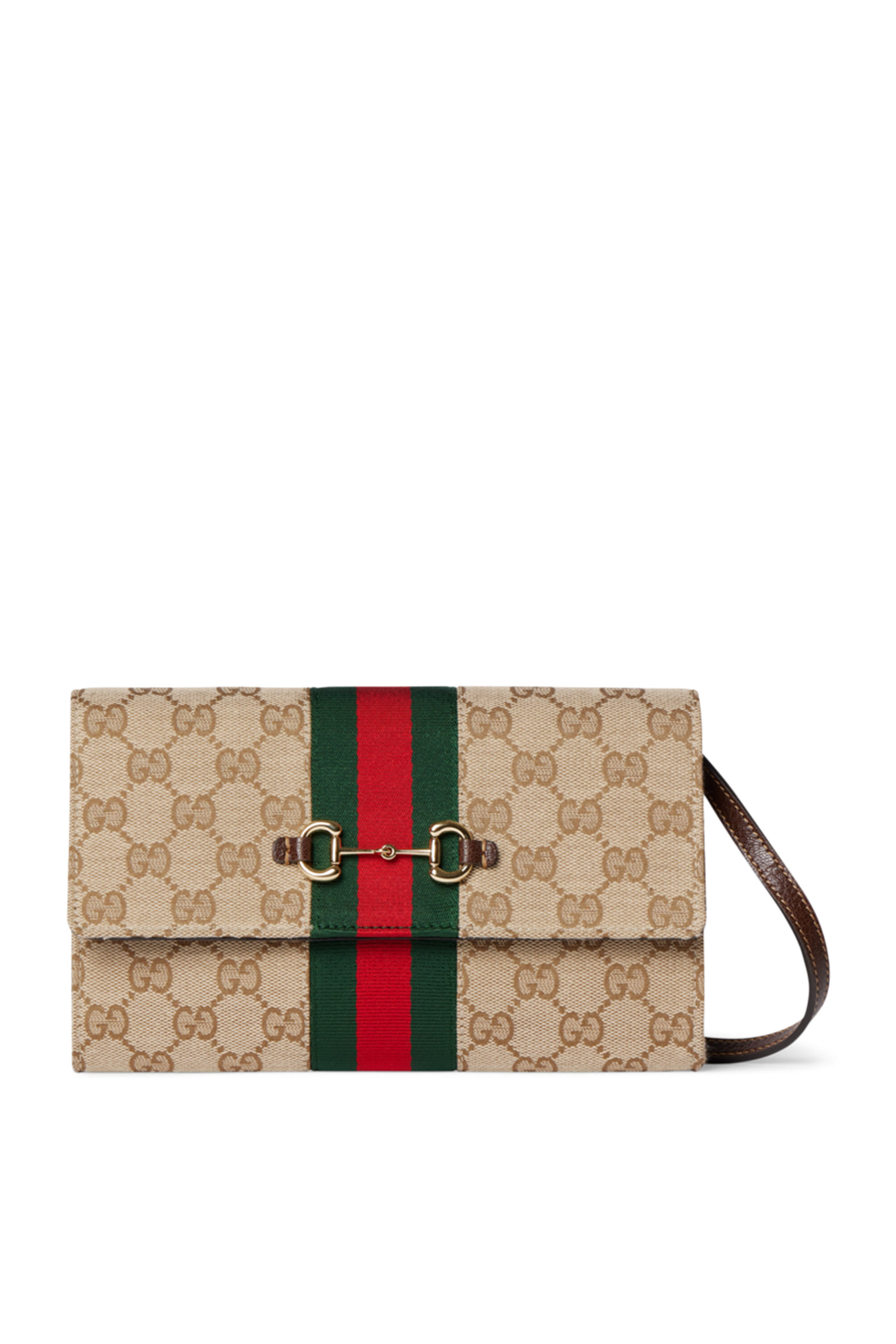  Horsebit Web Wallet with Strap