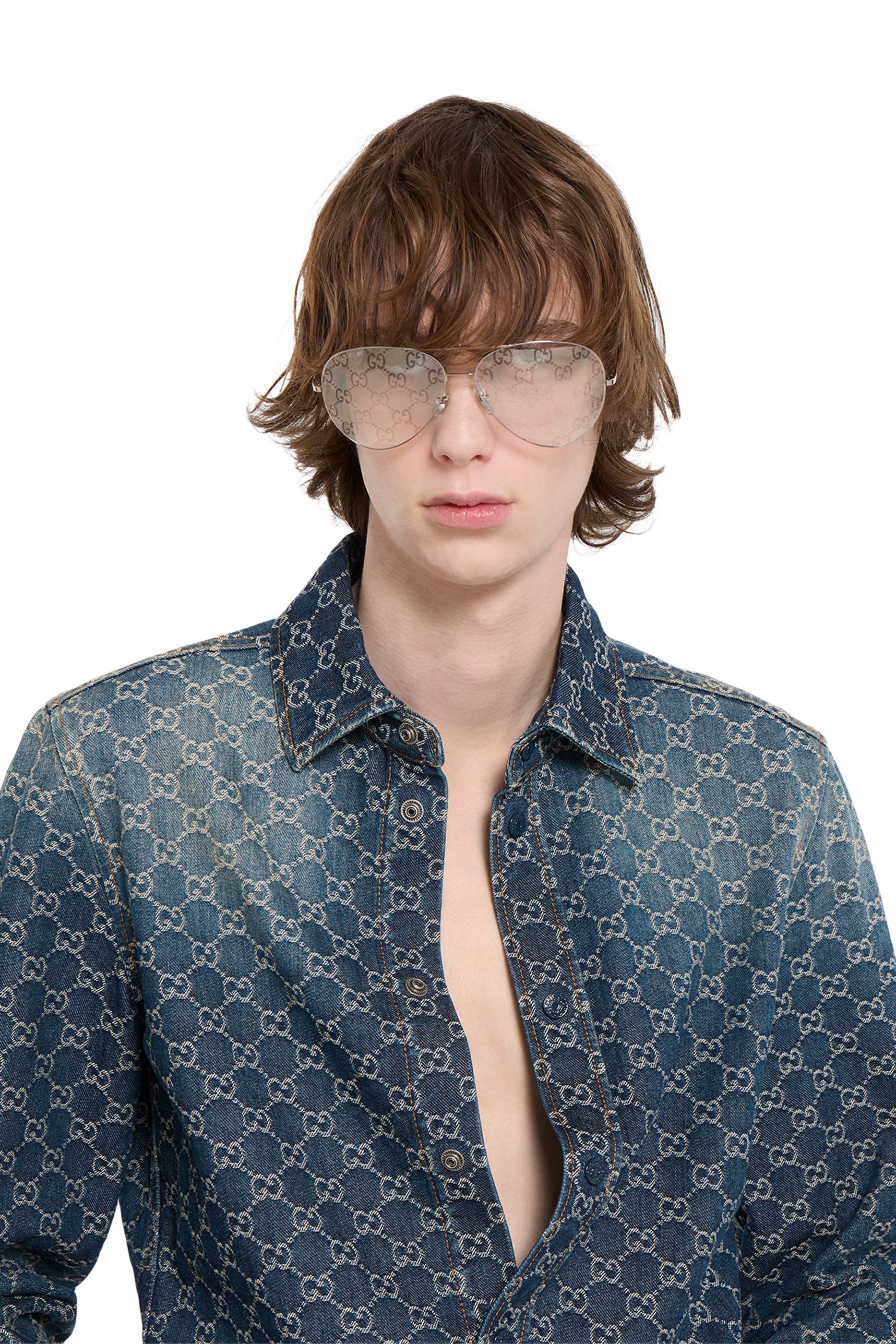 GG Cotton Denim Jacquard Shirt