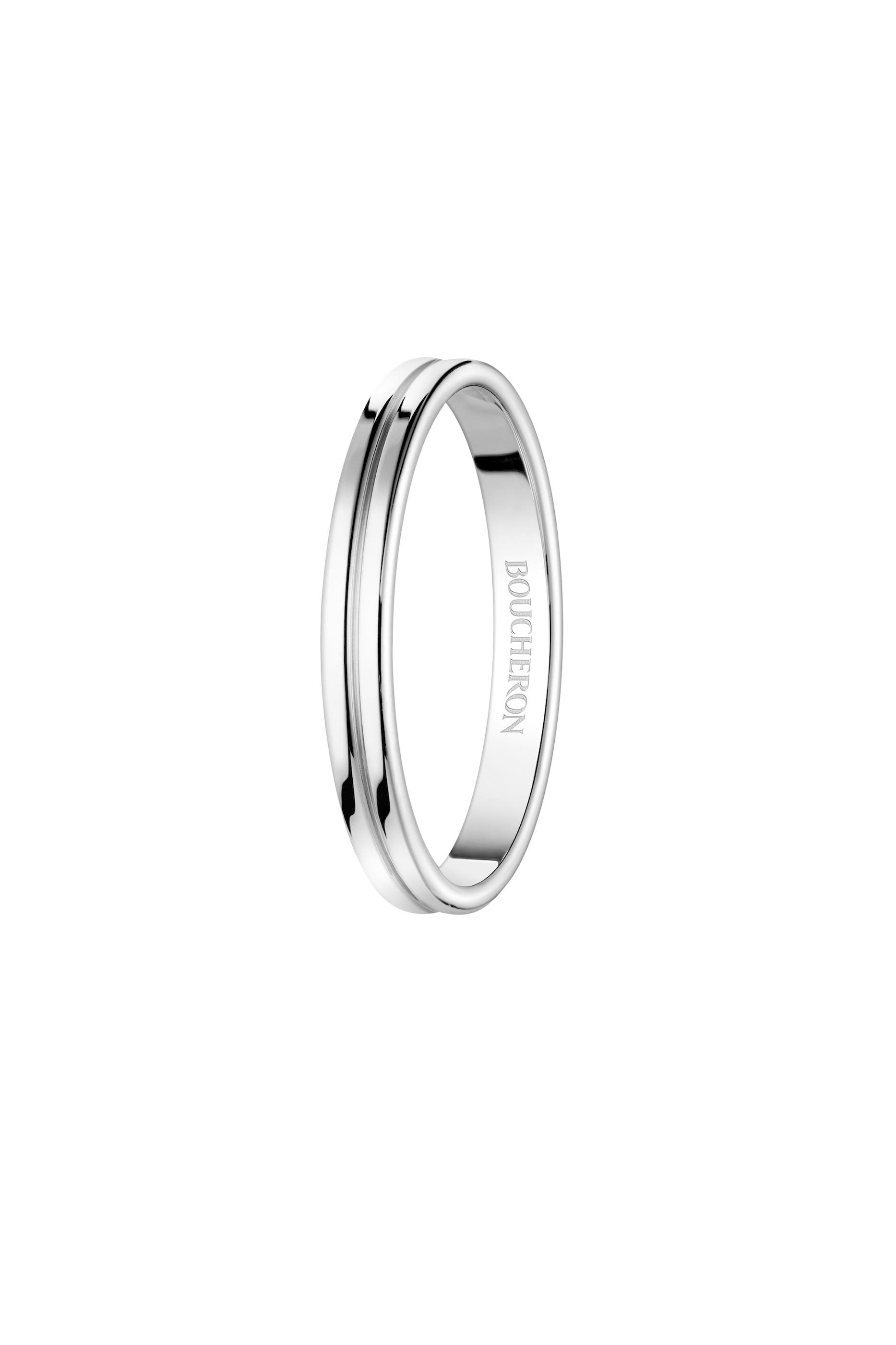 Godron Small Wedding Band, Platinum