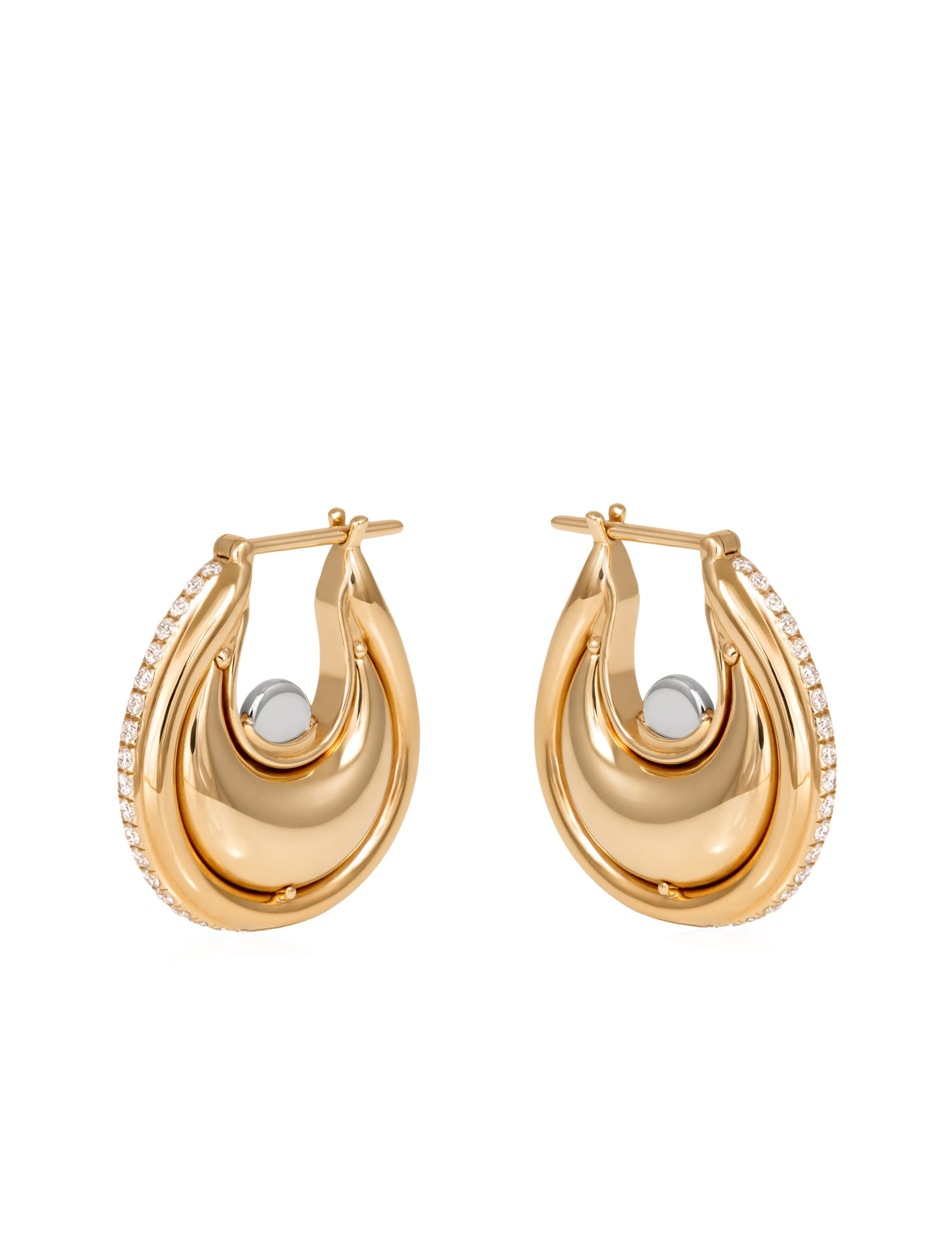 Diana Small Earrings, 18k Yellow Gold with Diamonds