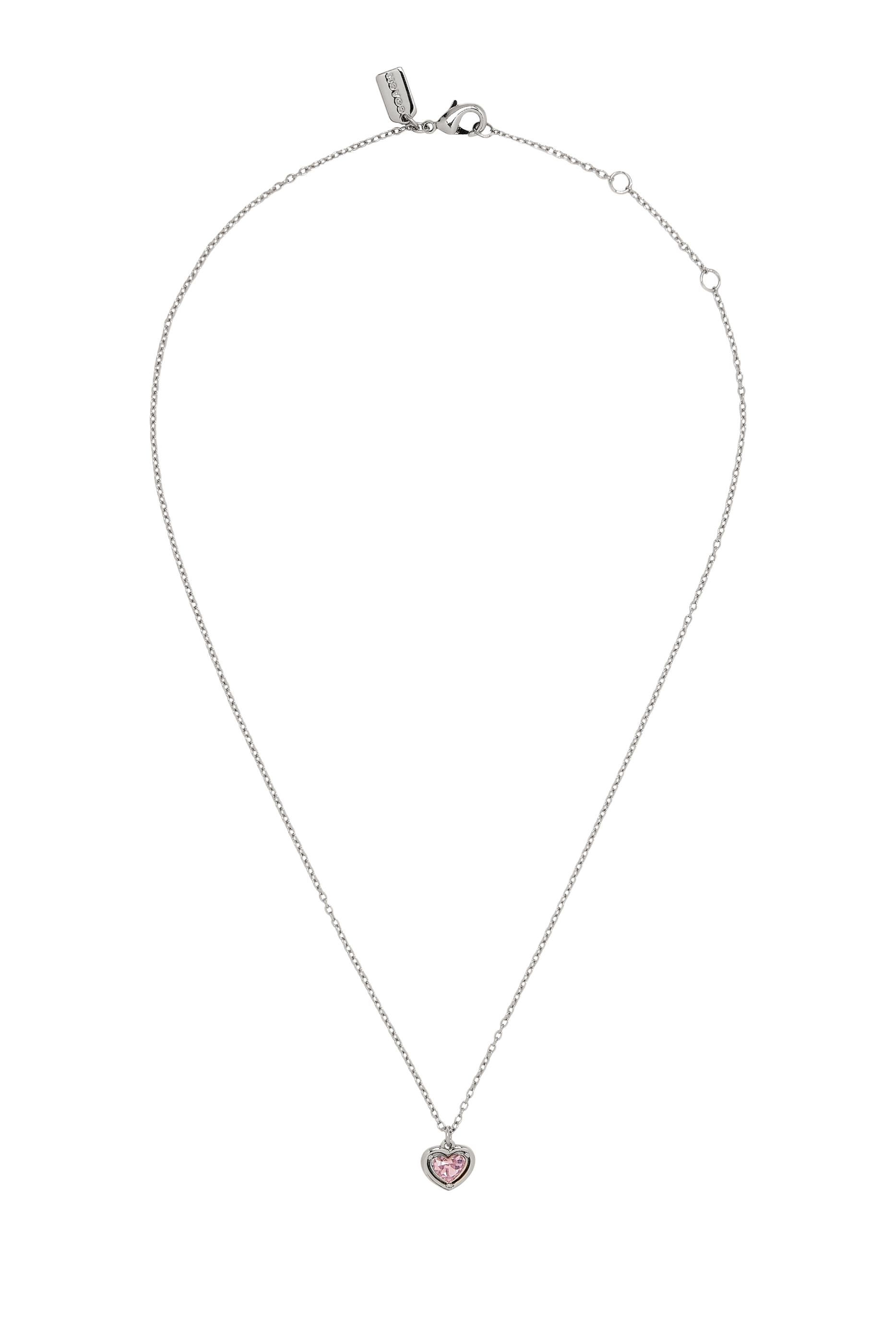 Halo Stone Heart Pendant Necklace, Brass & Glass Crystal