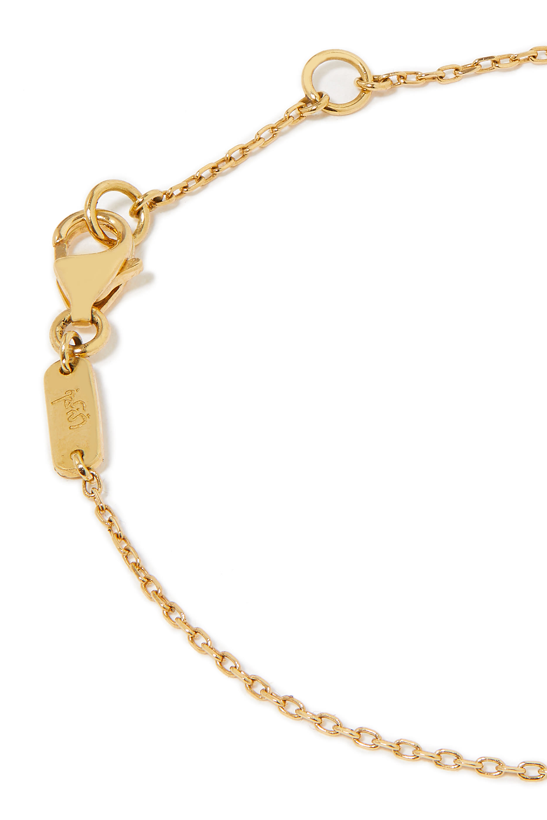 Kids 'Alef' Letter Heart Bracelet, 18kt Yellow Gold, Enamel
