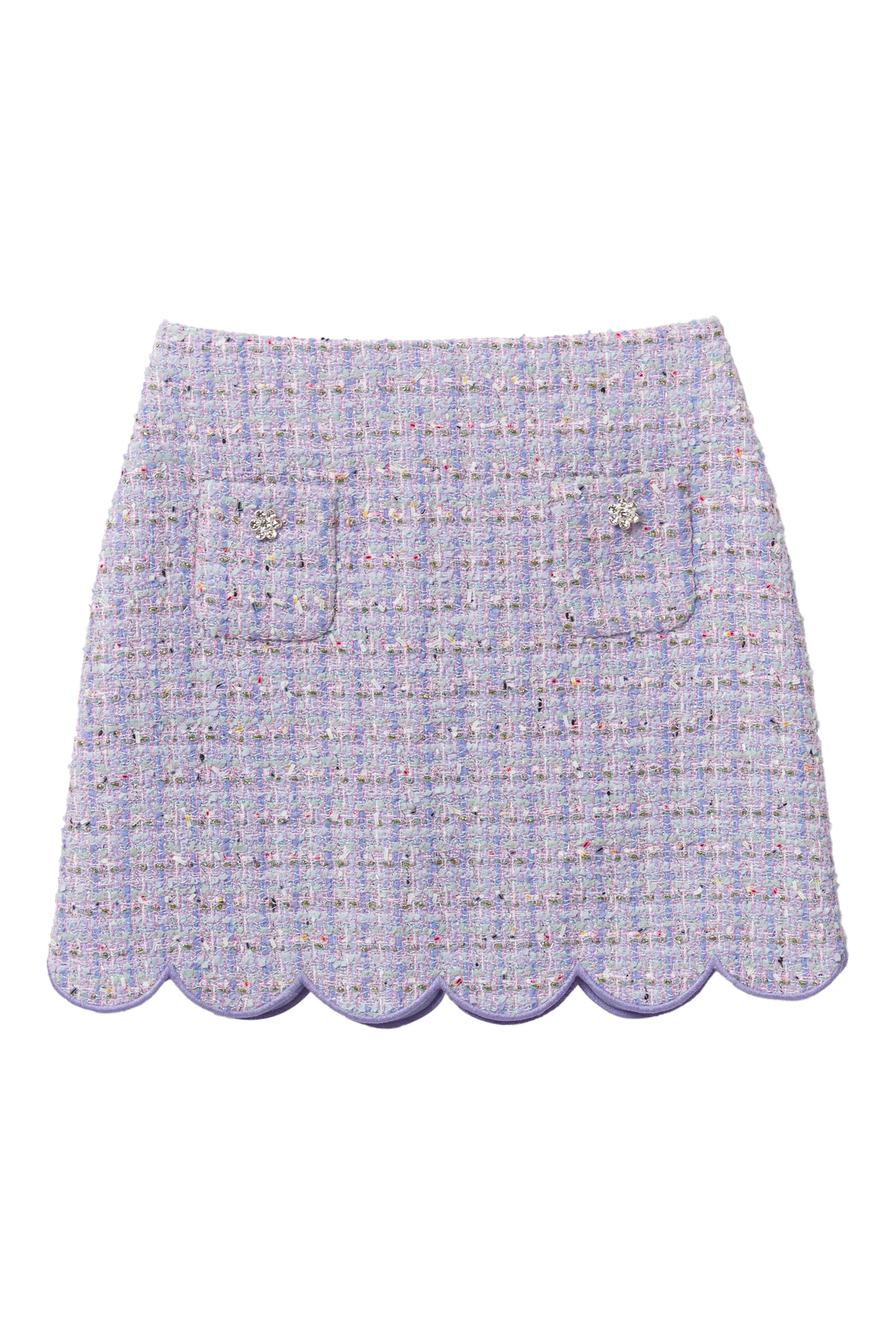 Kids Lilac Boucle Mini Skirt