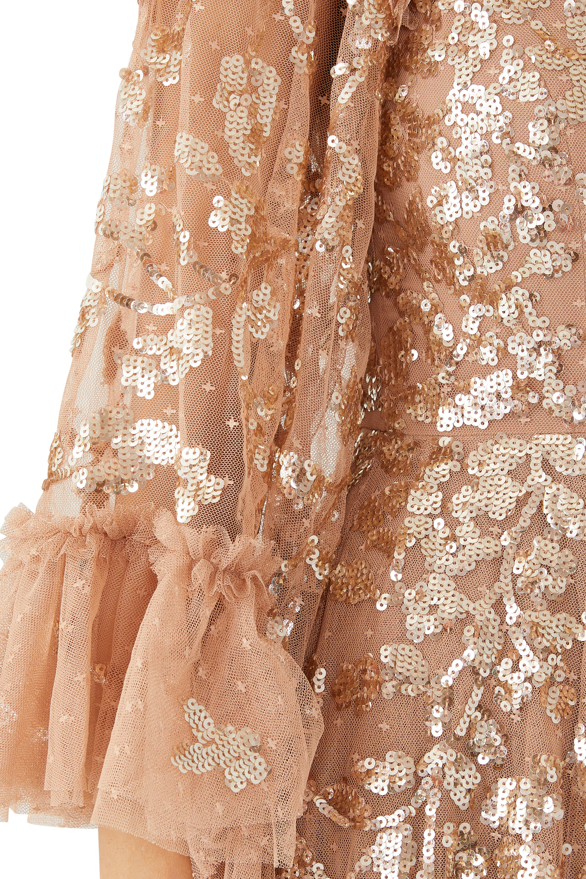 Falling Leaves One-Shoulder Ankle Gown