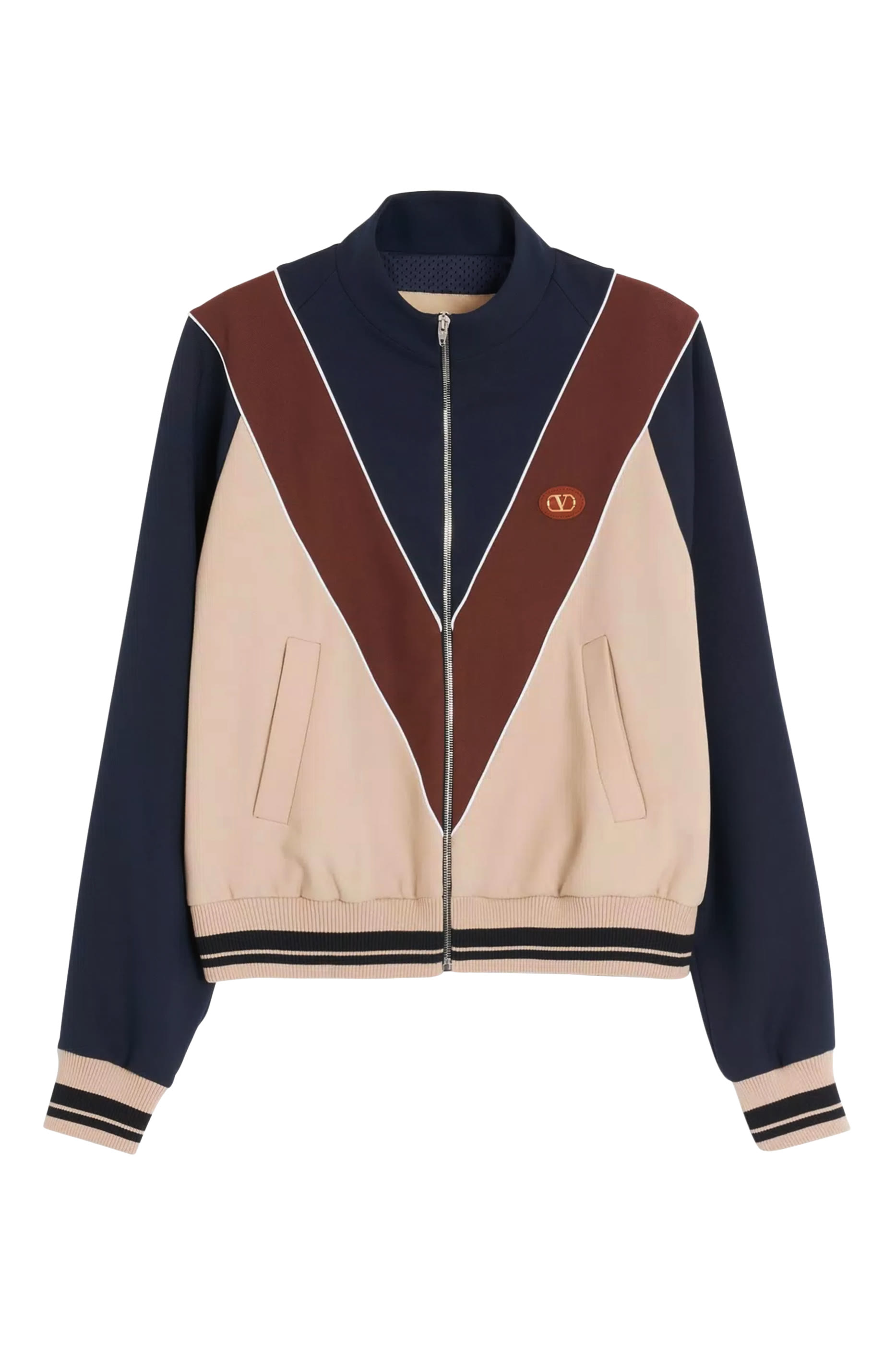 VLogo Patch Zip-Up Sweatshirt