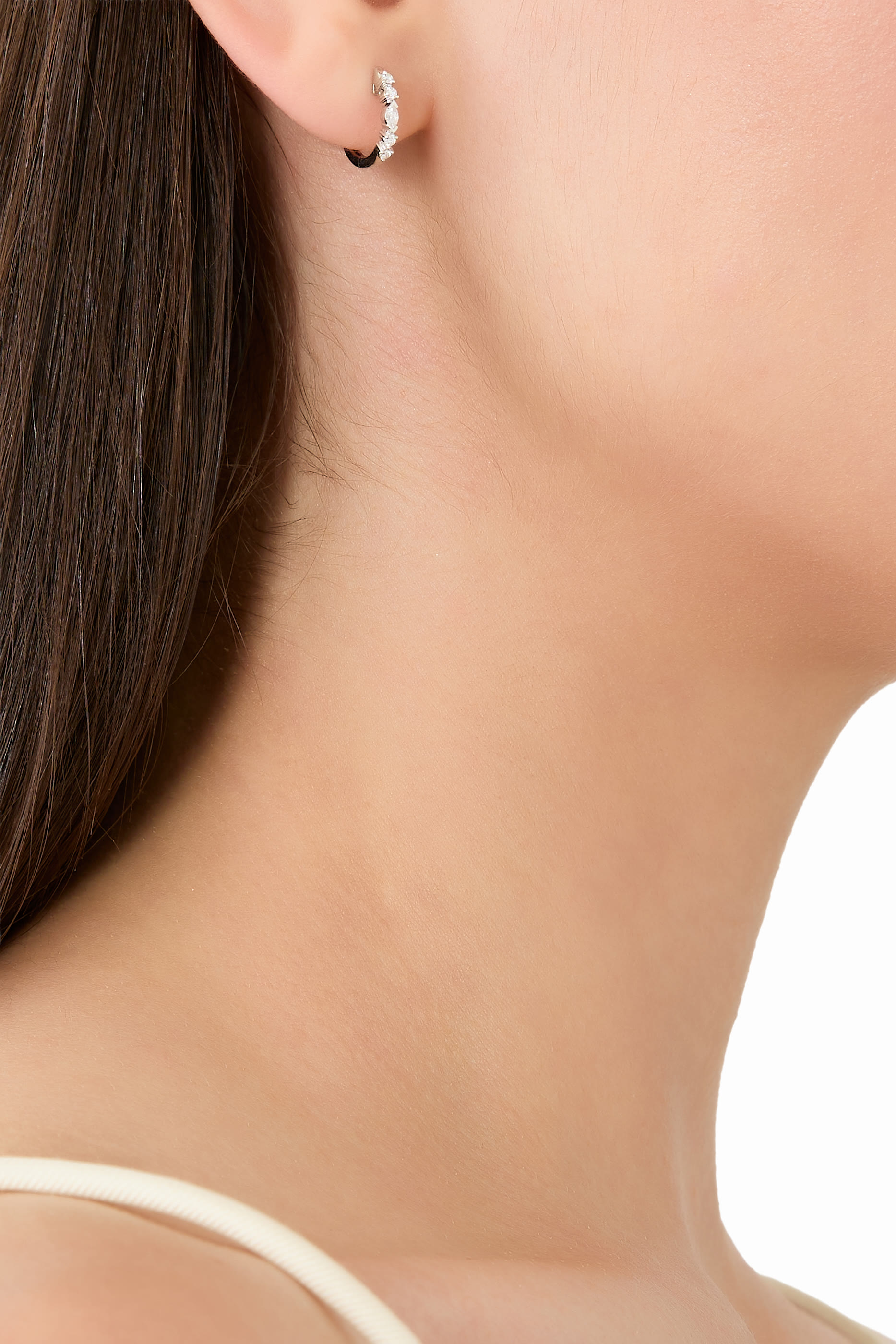 Fairytale Hoop Earrings, 18K White Gold & Diamonds