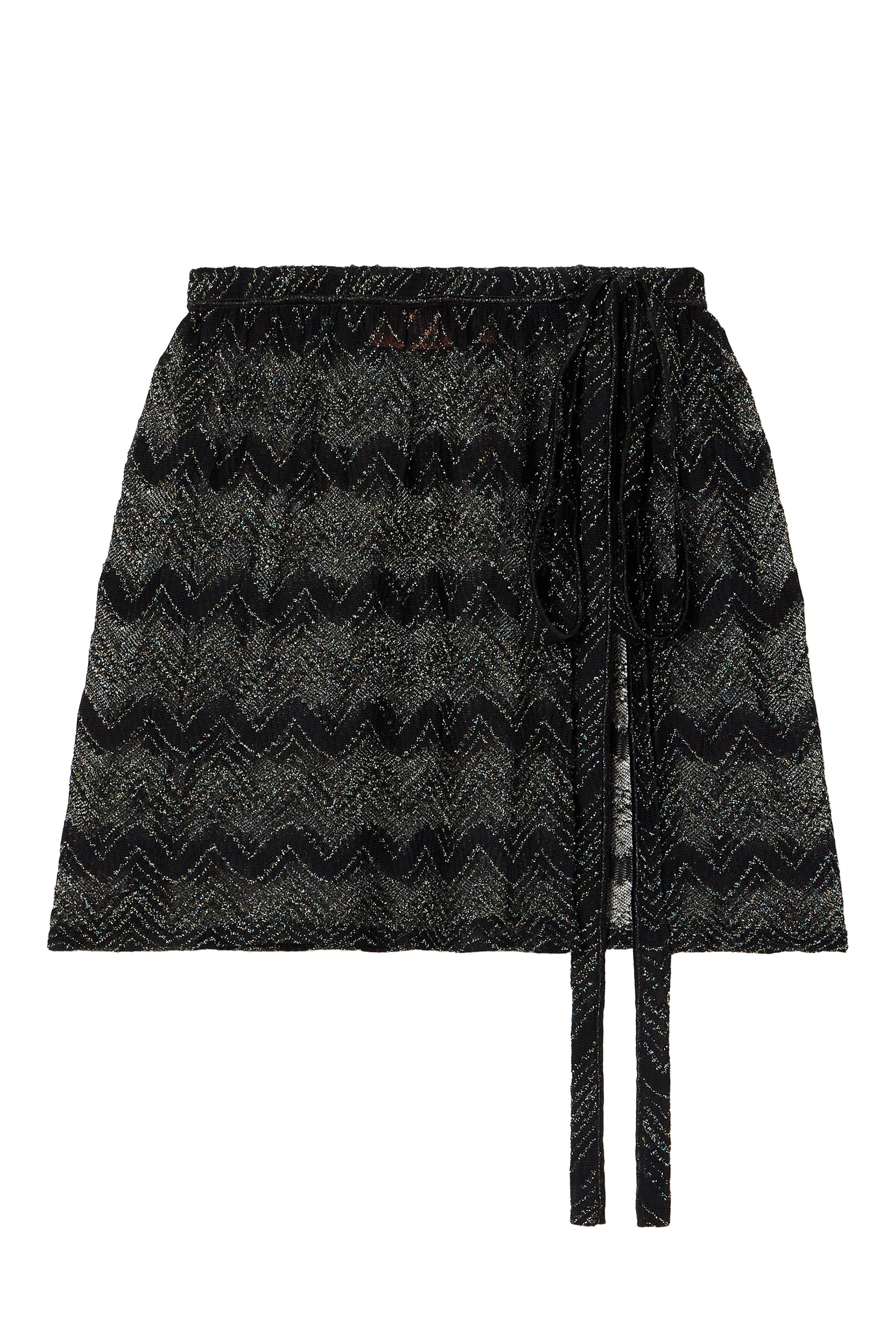 Mare Chevron Lace Raschel Tie Mini Skirt