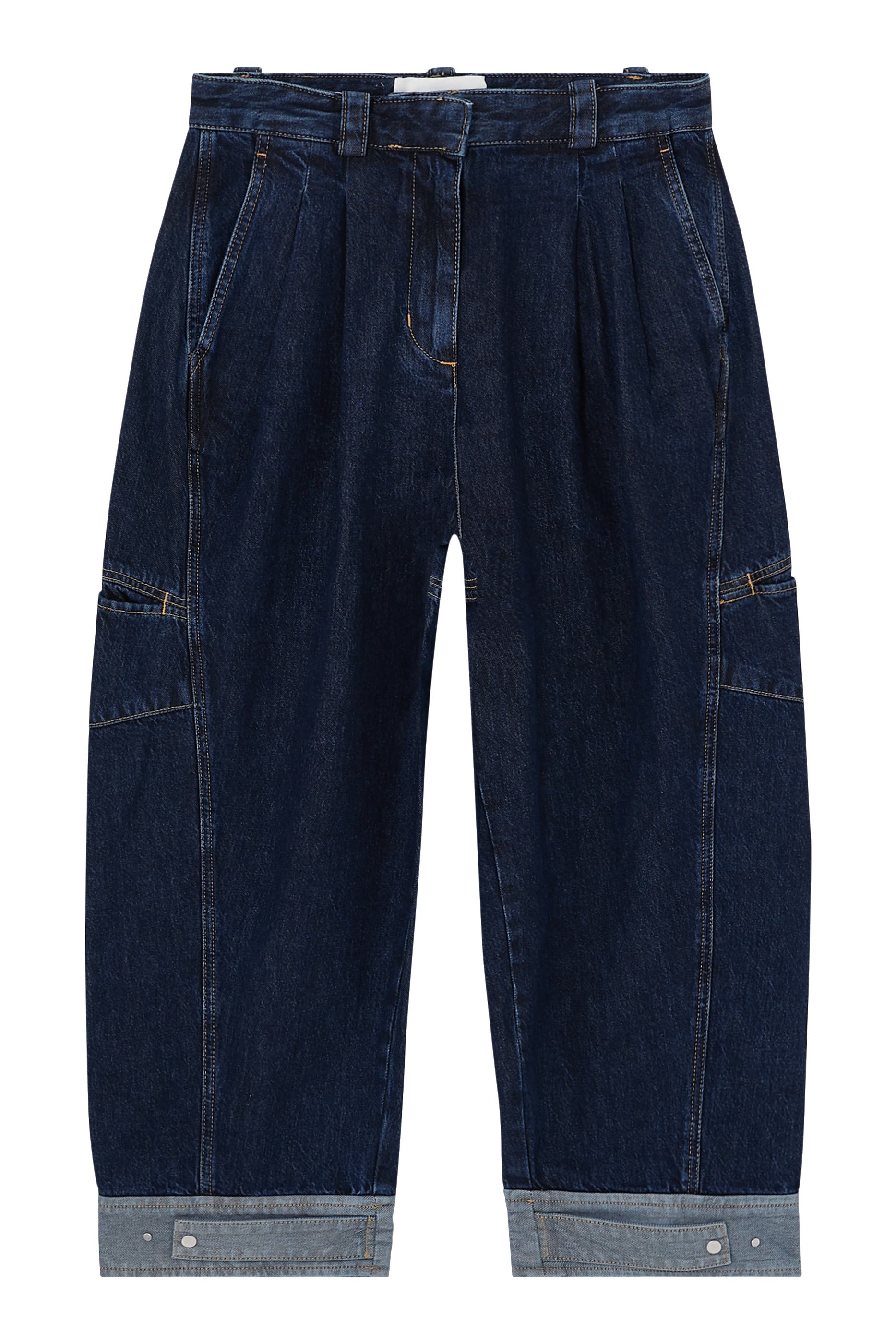 Curved Wide Leg Cropped Jeans