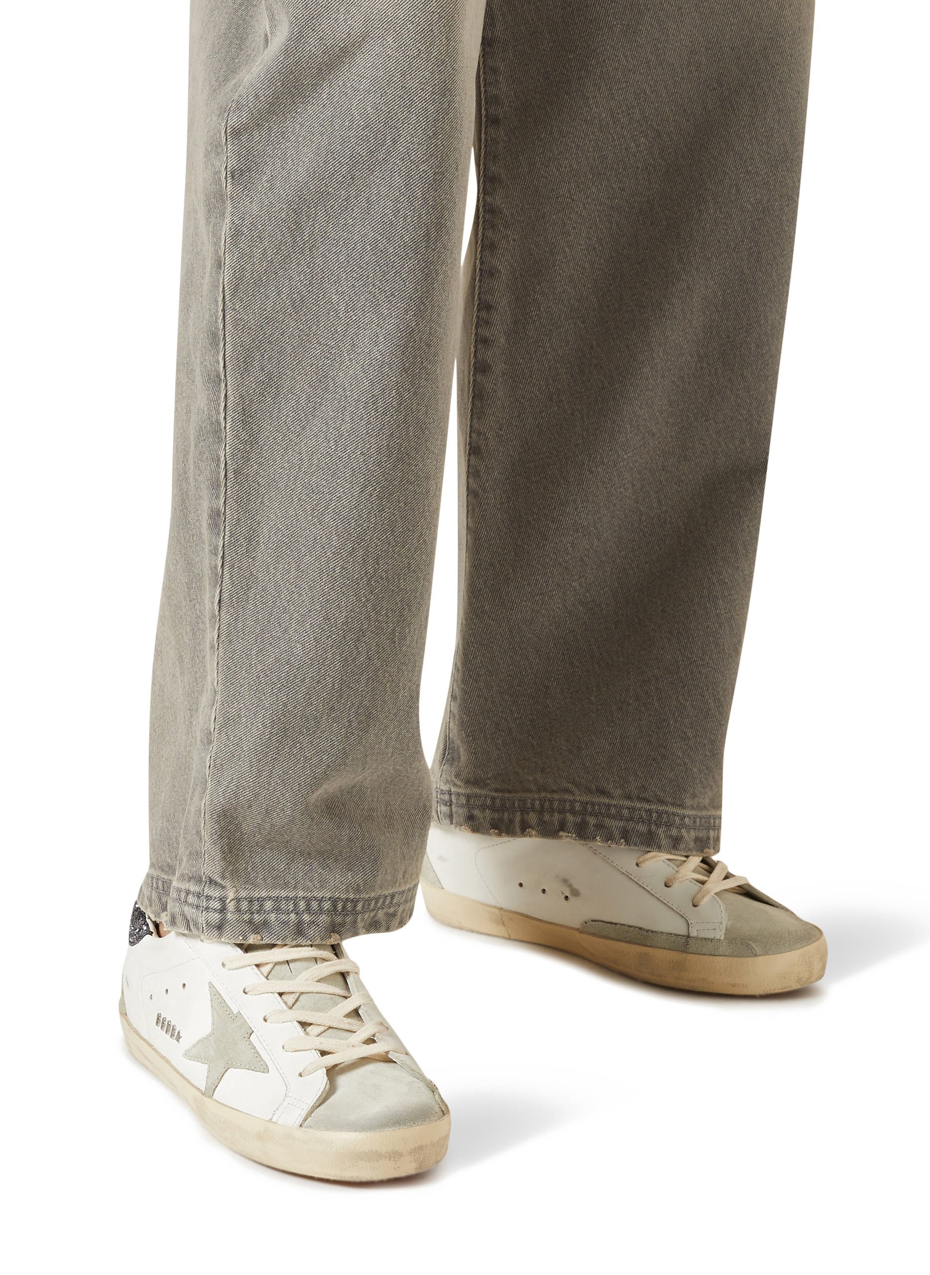 Super-Star Leather Glitter Low-Top Sneakers