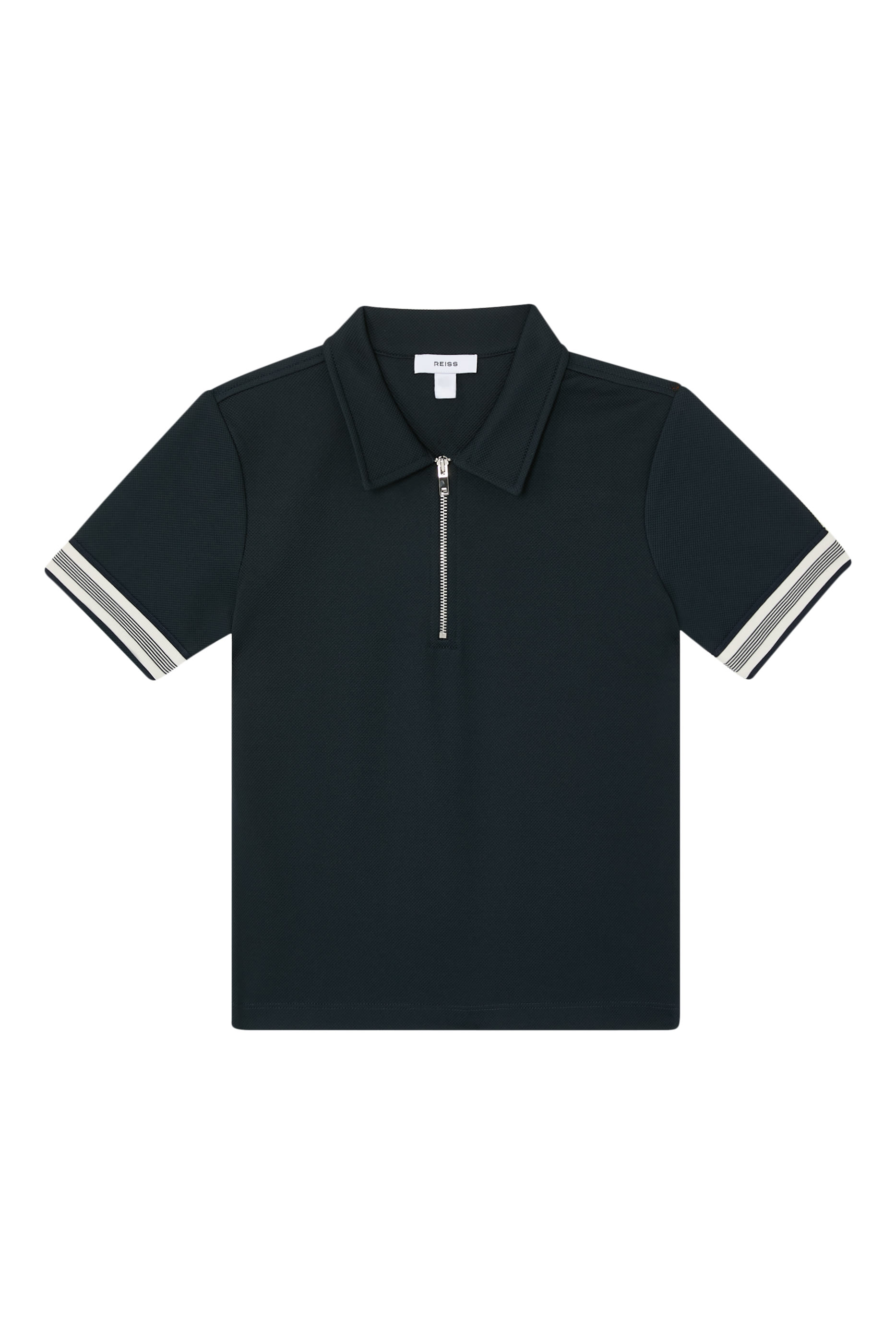 Kids Textured Half Zip Polo Shirt 