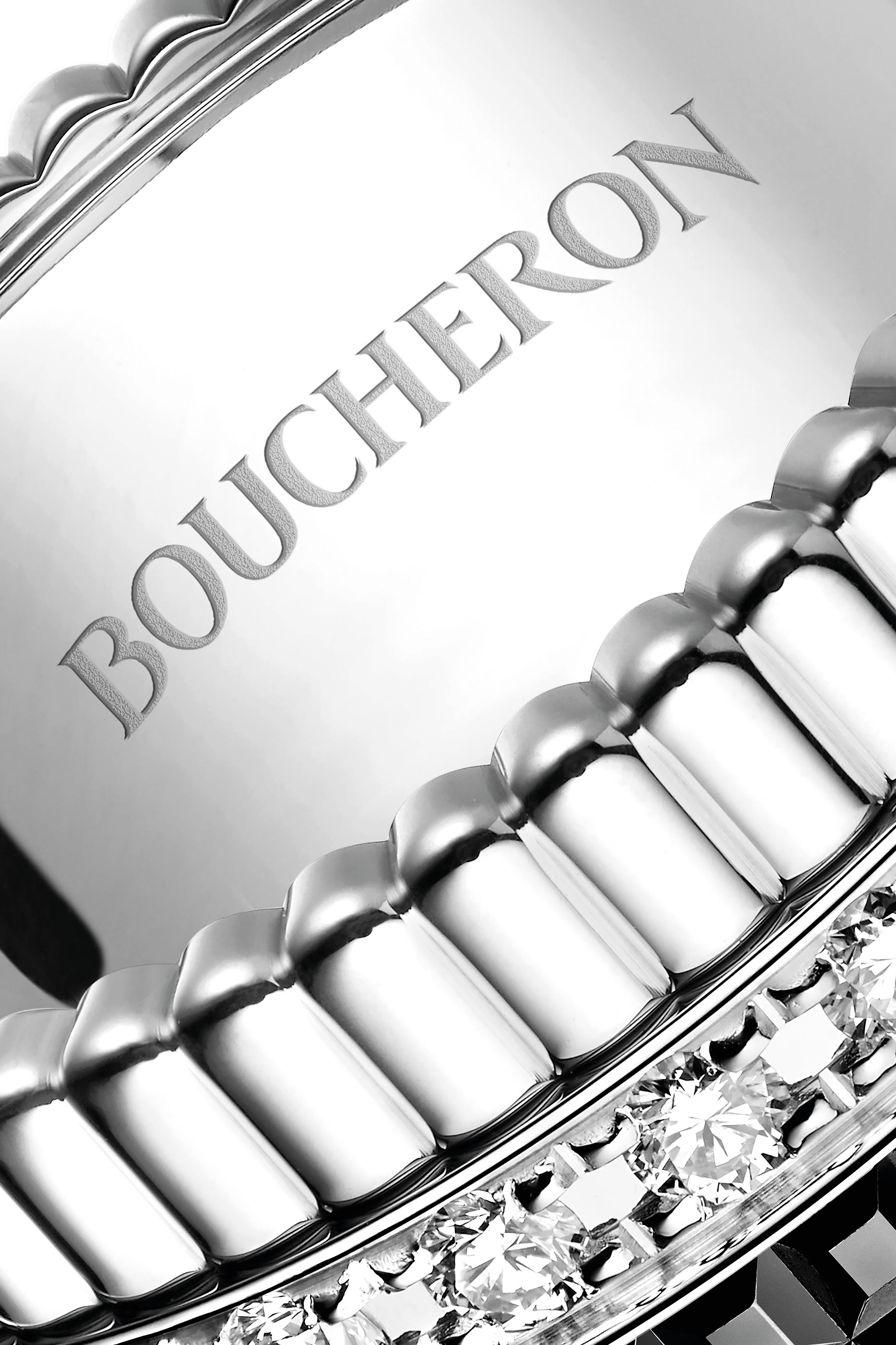 Quatre Black Edition Large Ring, 18k White Gold & Diamonds