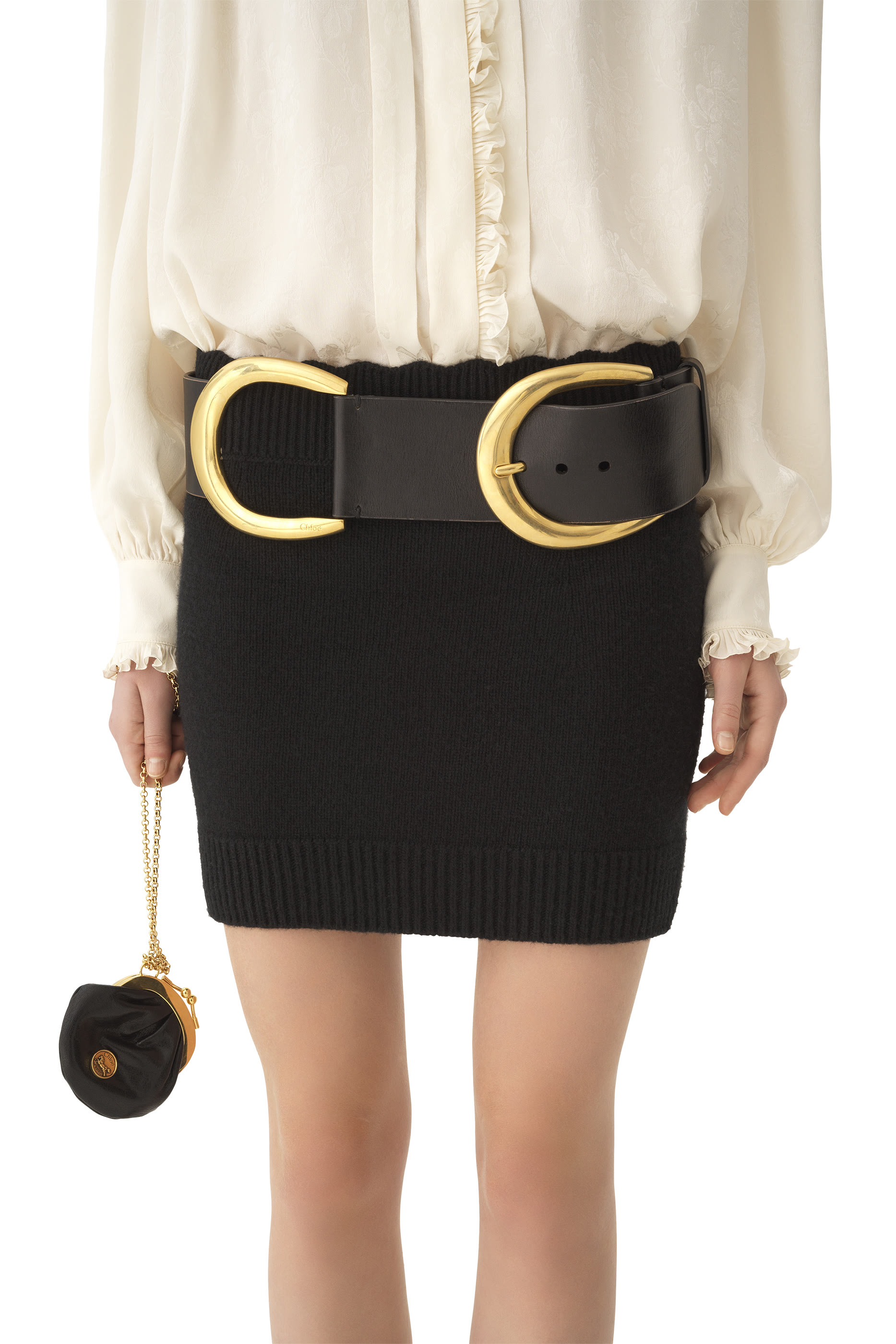 Fitted Mini Skirt in Wool & Cashmere Knit