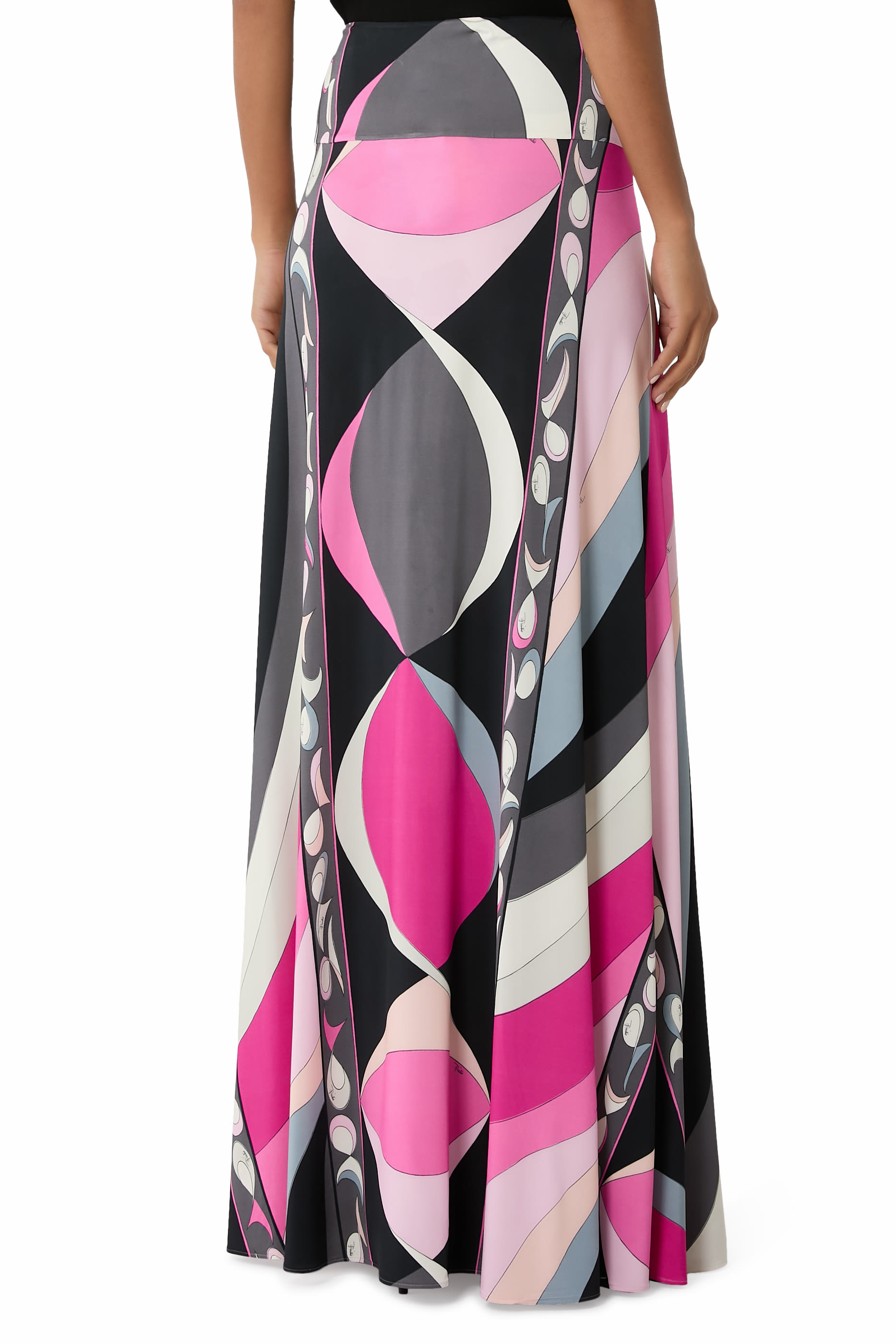 Pesci Print Long Skirt