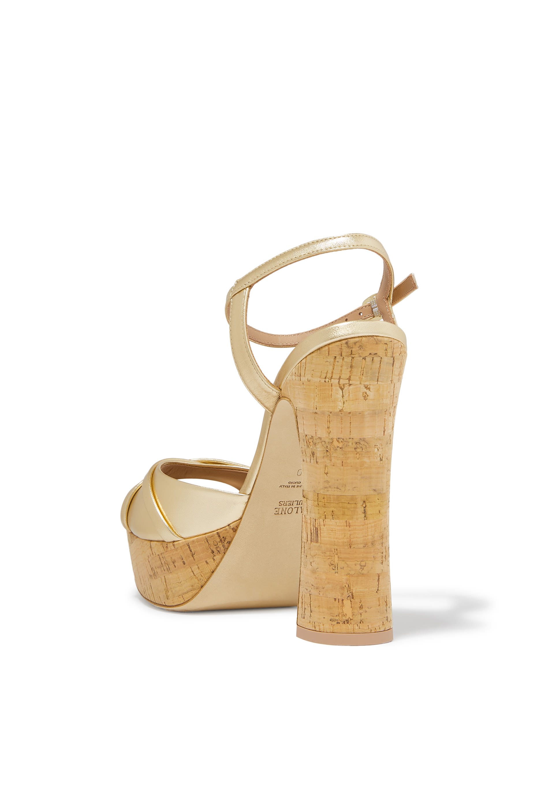 Keaton 125 Gold Leather Platform Sandals