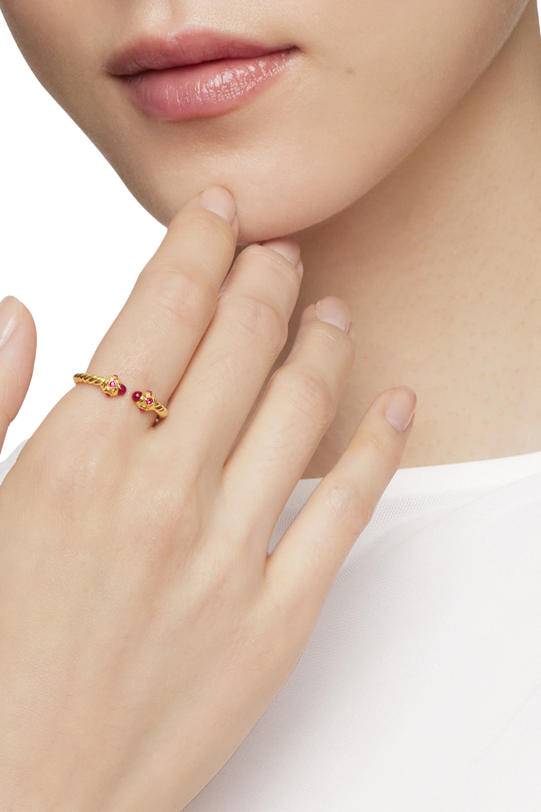Renaissance Ring, 18k Yellow Gold & Rubies